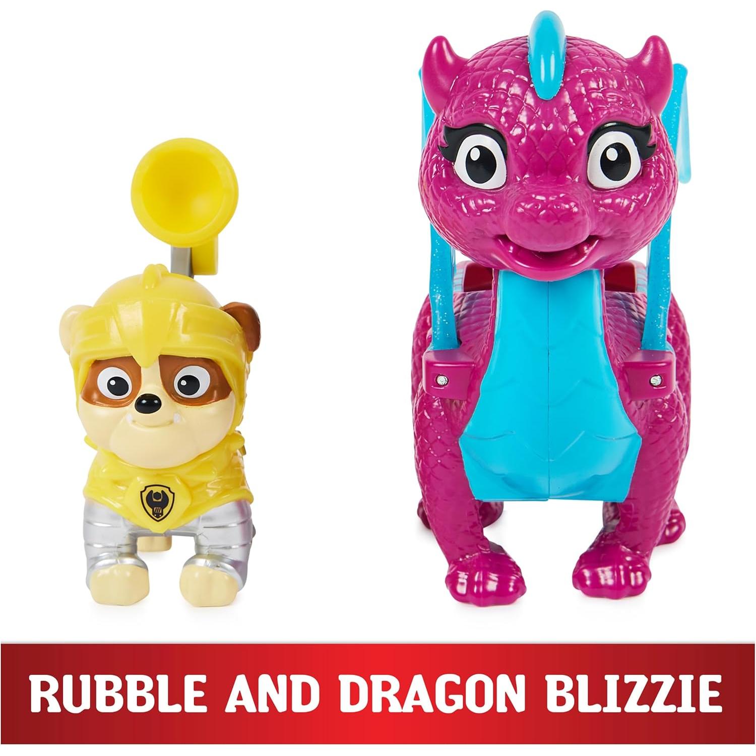 Figuras de Acción PAW Patrol Rubble y Dragón Blizzie