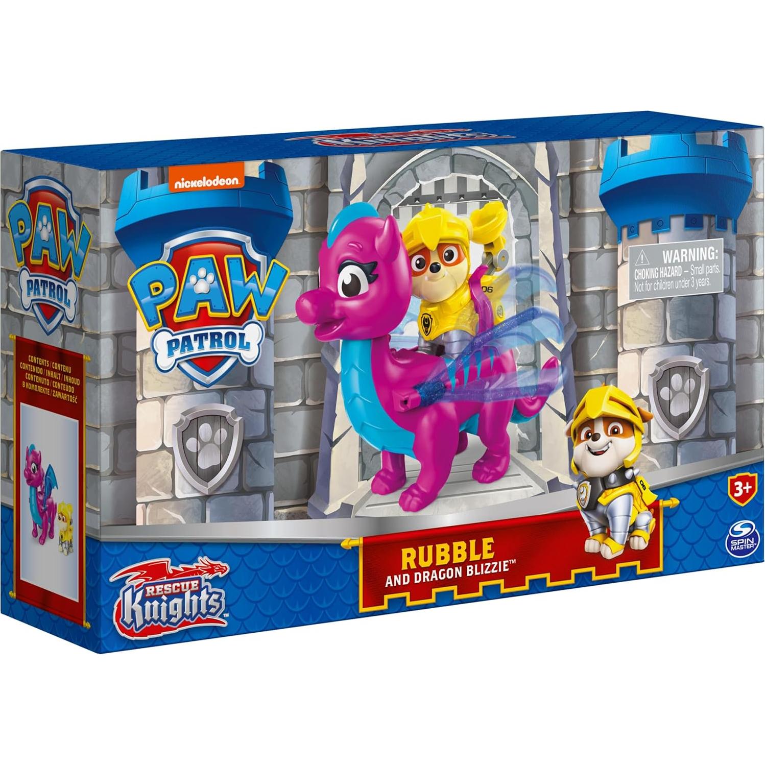 Figuras de Acción PAW Patrol Rubble y Dragón Blizzie