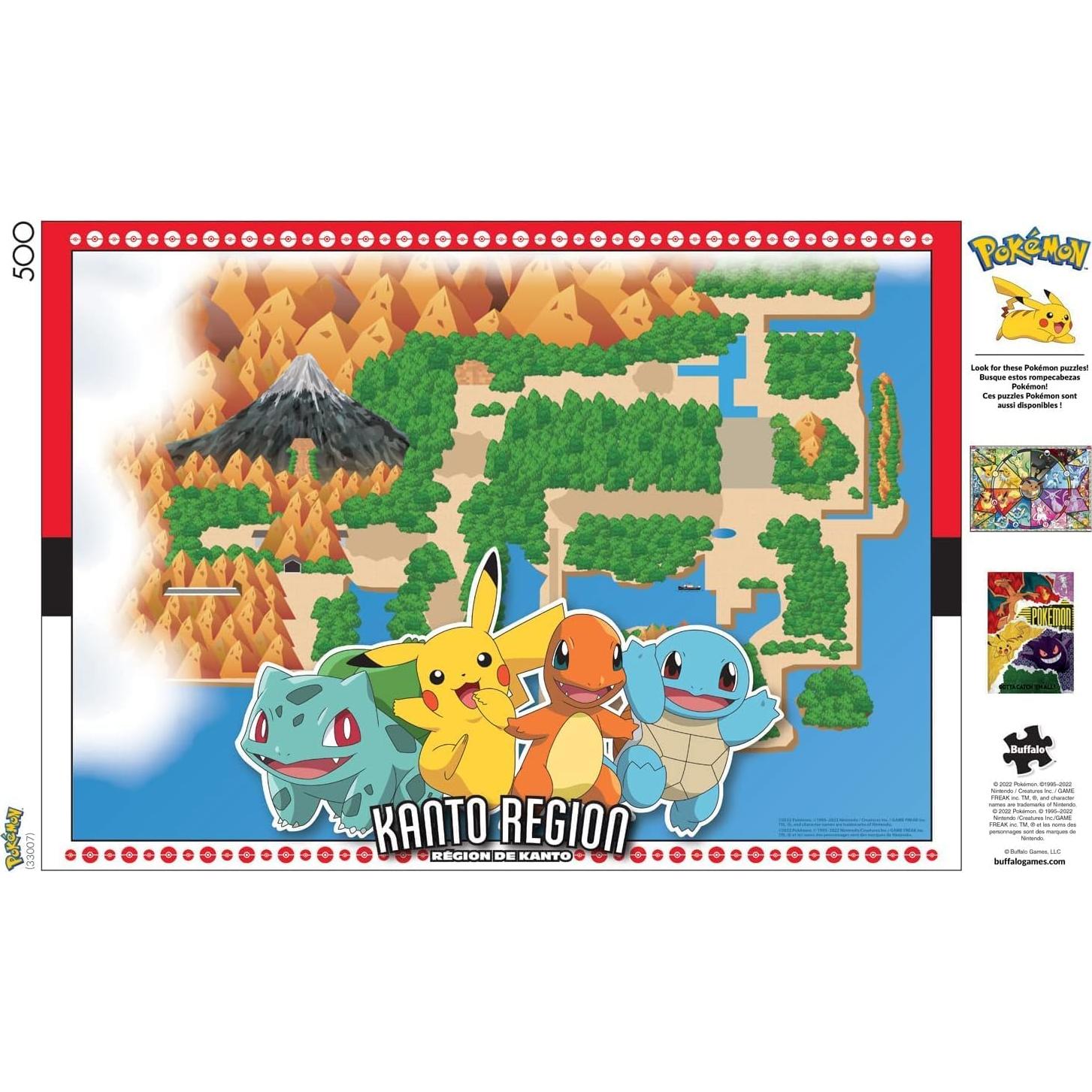 Rompecabezas 500 Piezas Buffalo Games Pokémon Kanto 54x38 cm