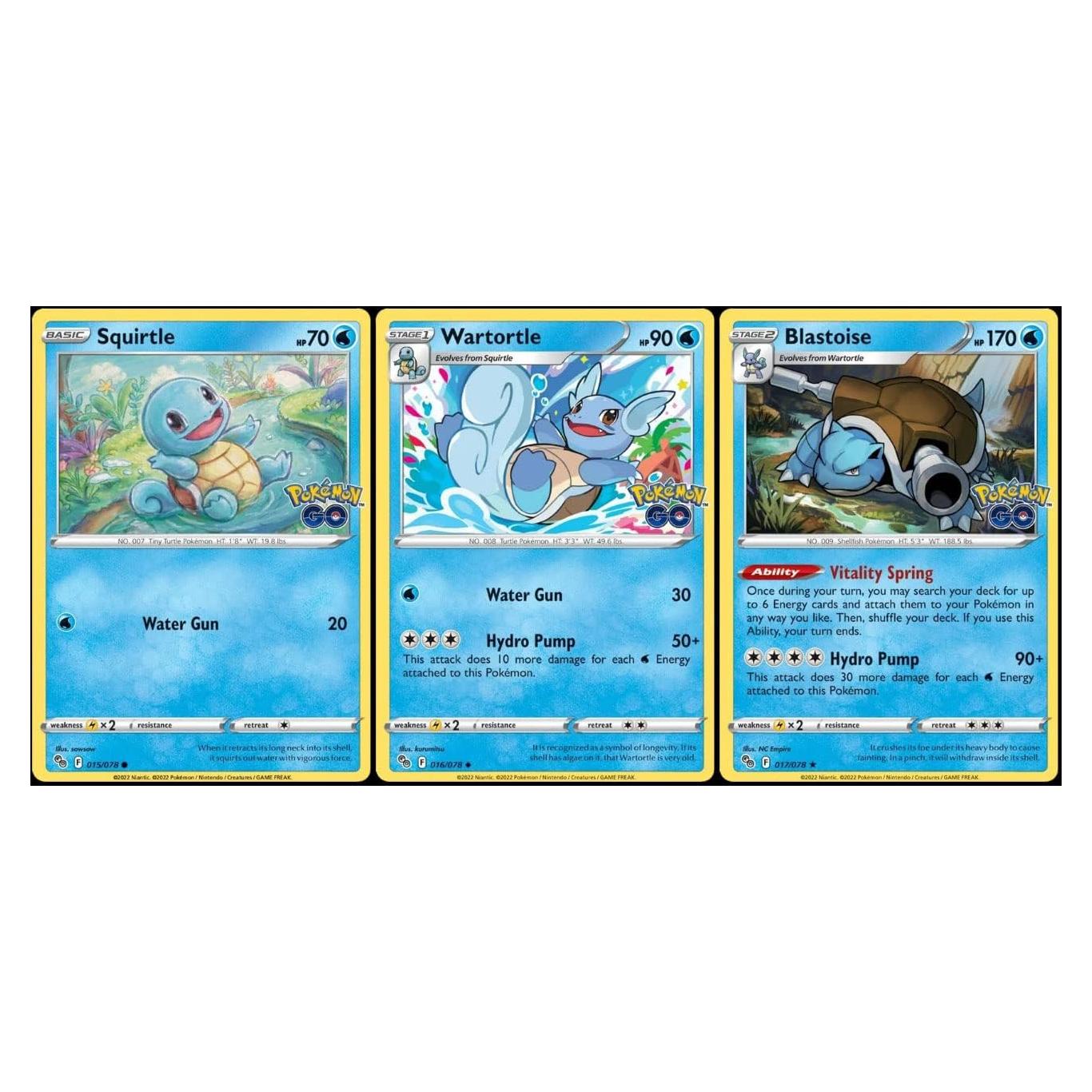 Lote de Cartas Pokémon Blastoise 017/078 - Evolución Wartortle Squirtle
