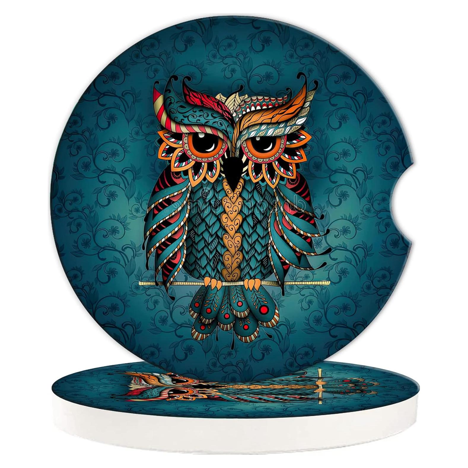 Posavasos de Coche BAMOWEY Floral Vintage 6.49 cm Absorbente