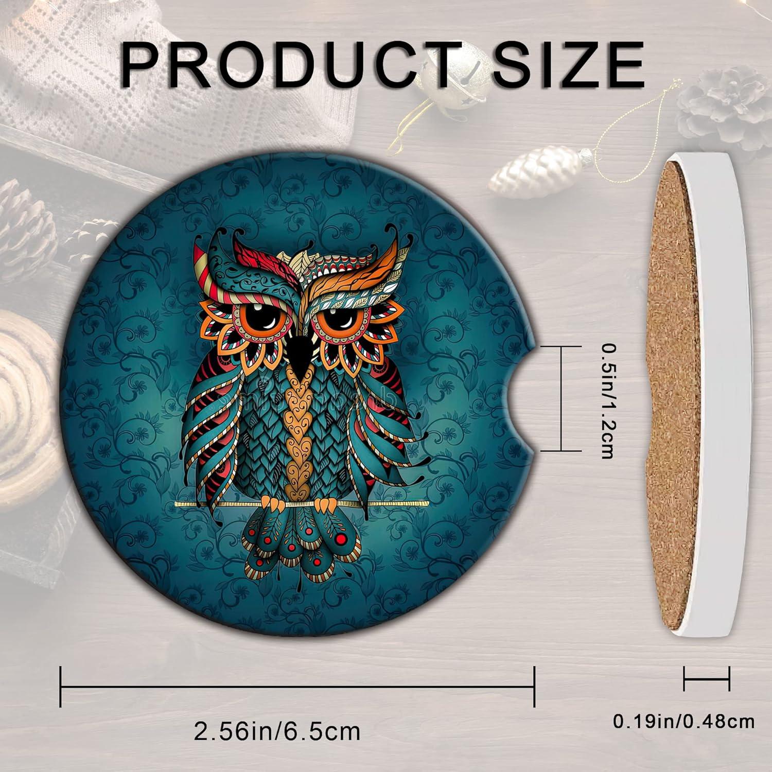 Posavasos de Coche BAMOWEY Floral Vintage 6.49 cm Absorbente