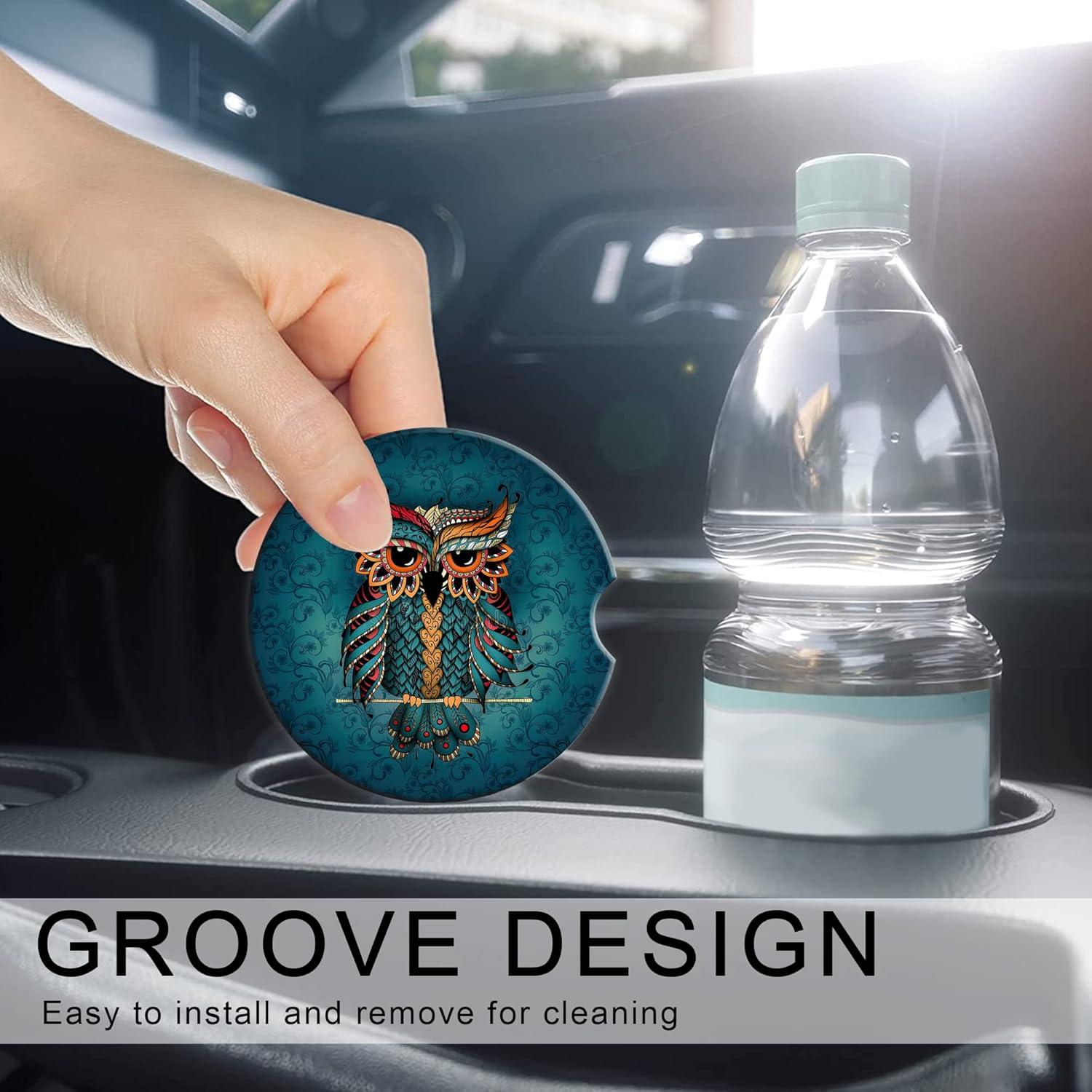 Posavasos de Coche BAMOWEY Floral Vintage 6.49 cm Absorbente