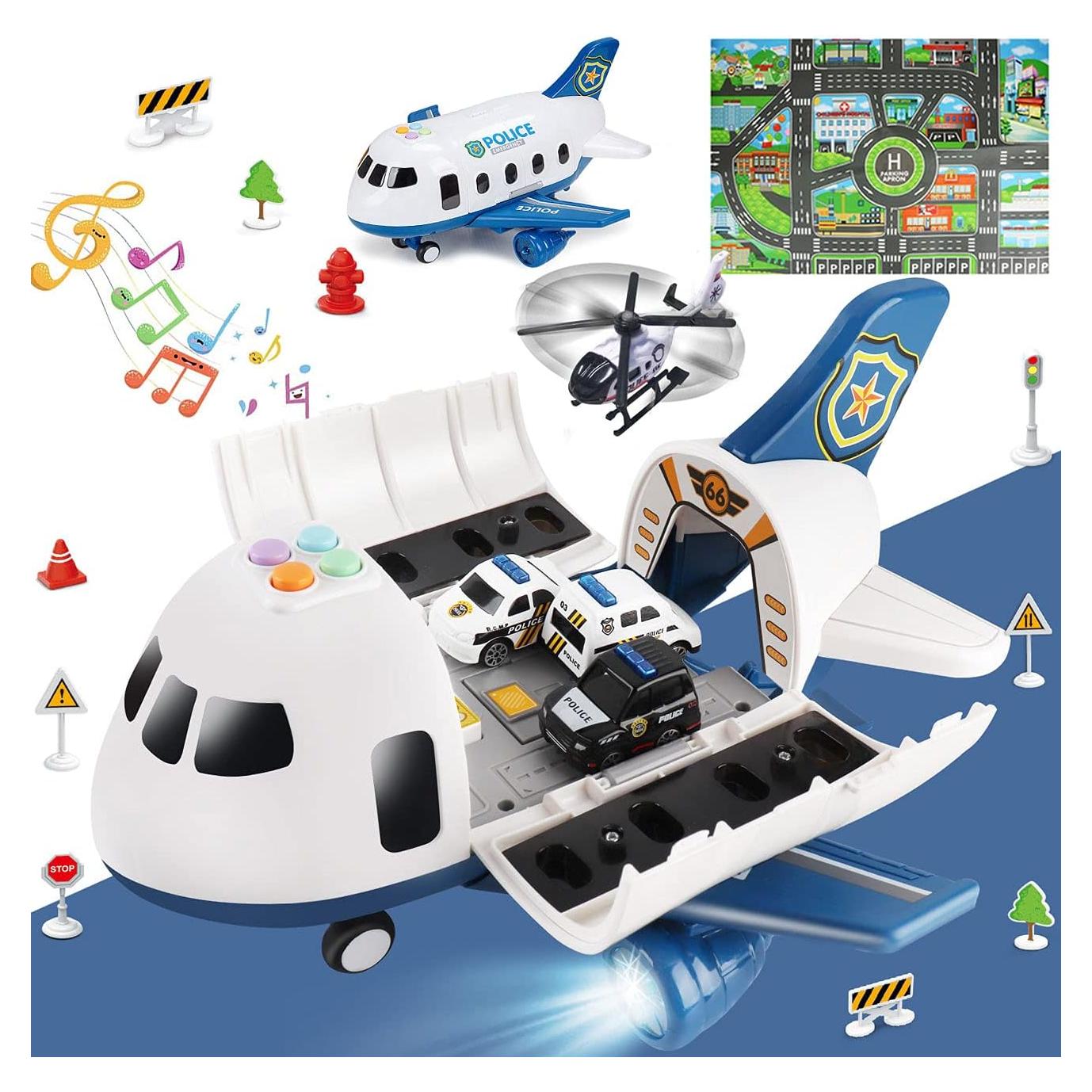 Dwi Dowellin Juguete 5 en 1 Avión y Coches Policía