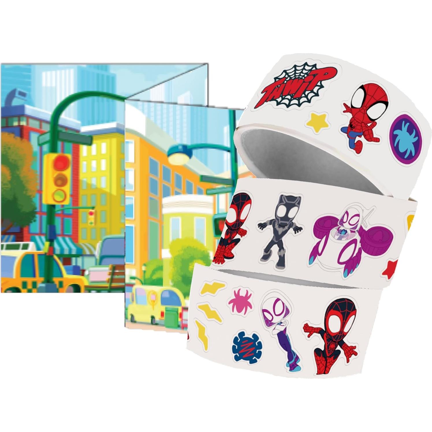 Pegatinas Spidey Tara Toys con Escena Doble Cara