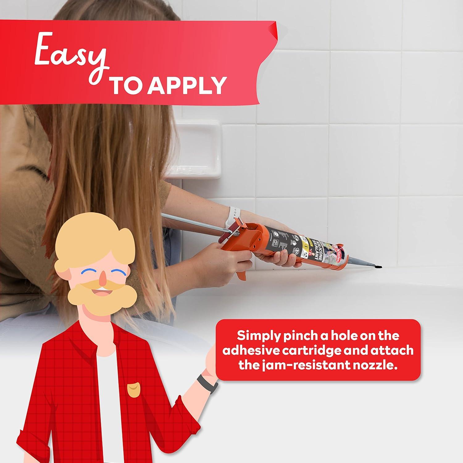 Cartucho Sellador Silicona Impermeable XFasten Negro 4-Pack 284g