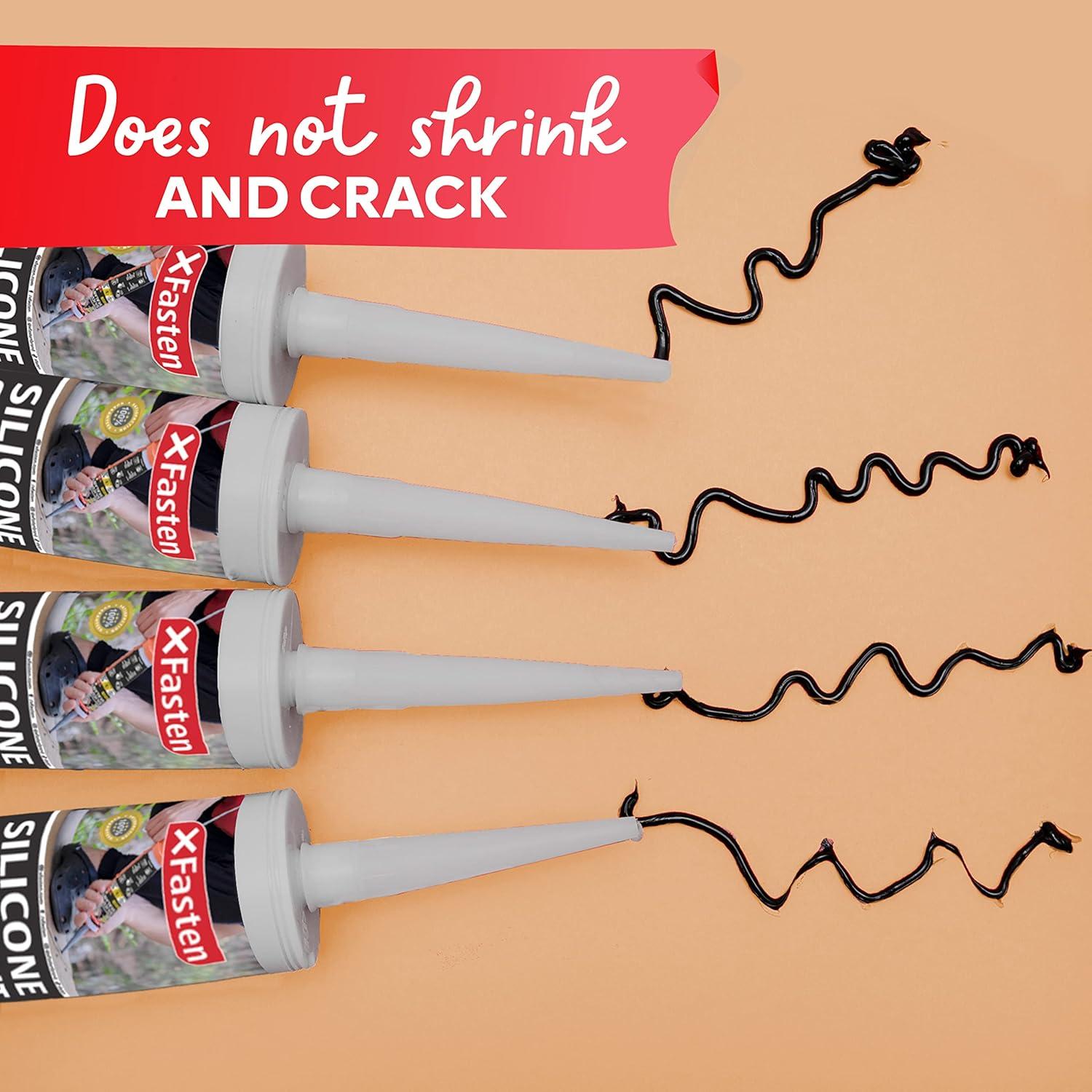 Cartucho Sellador Silicona Impermeable XFasten Negro 4-Pack 284g