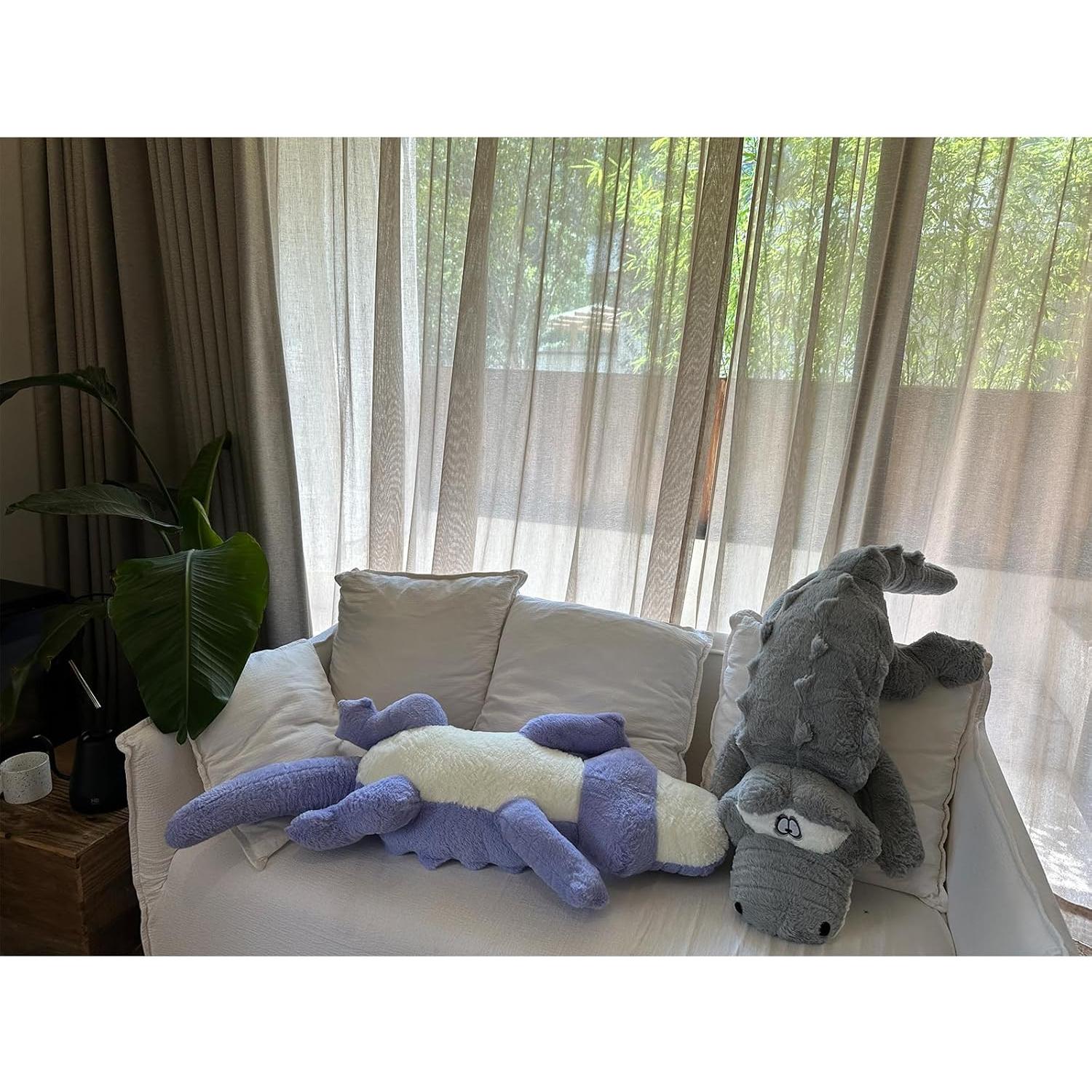 Almohada de Peluche Cocodrilo Hofun4U 170 cm Gris