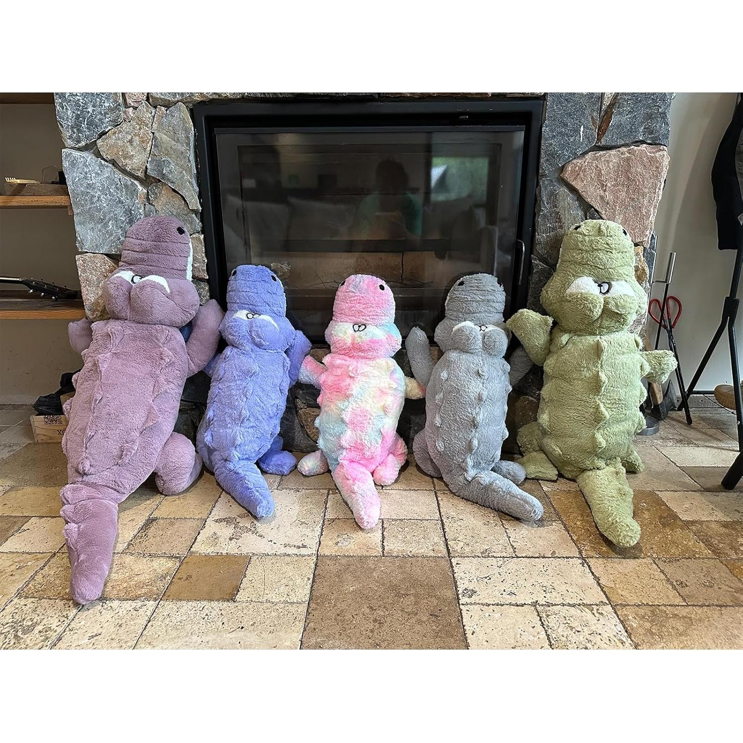 Almohada de Peluche Cocodrilo Hofun4U 170 cm Gris