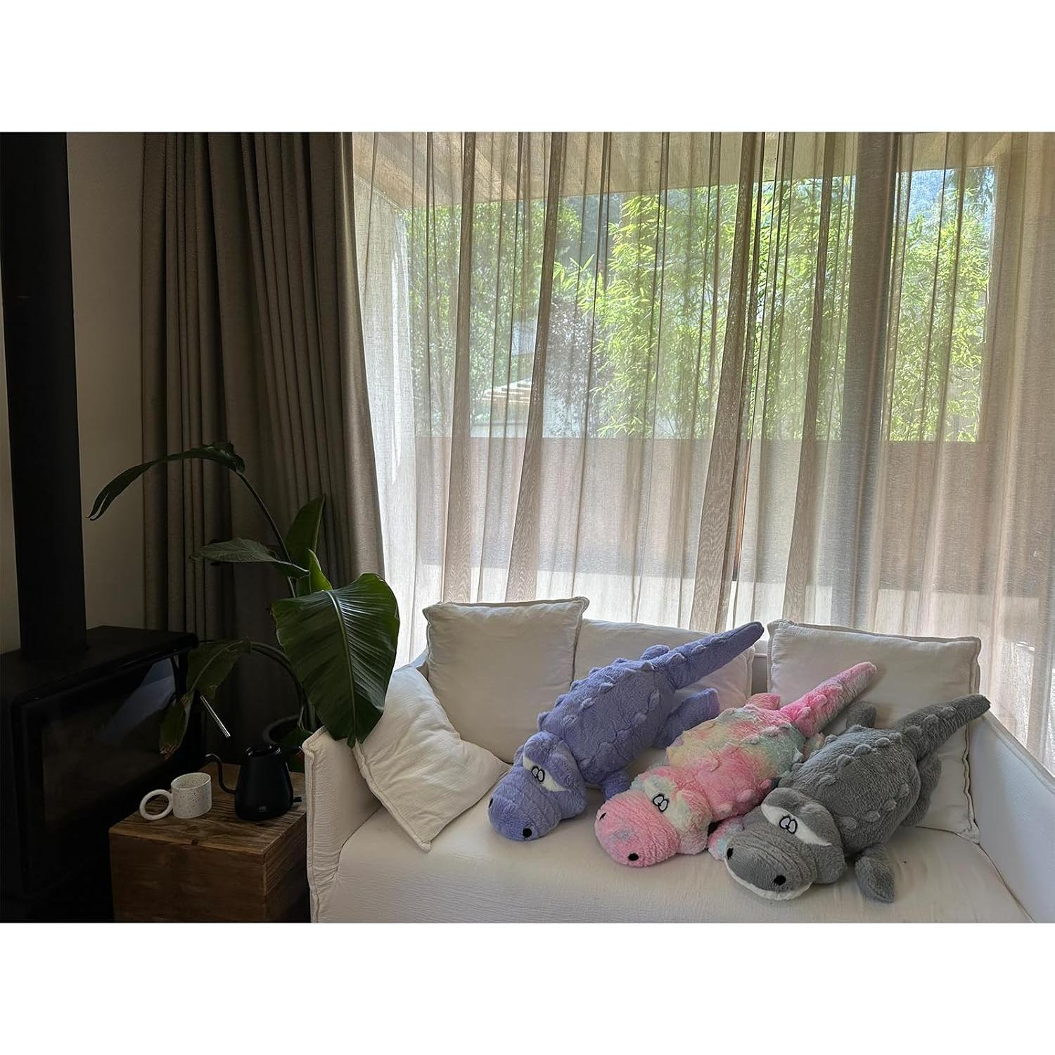 Almohada de Peluche Cocodrilo Hofun4U 170 cm Gris