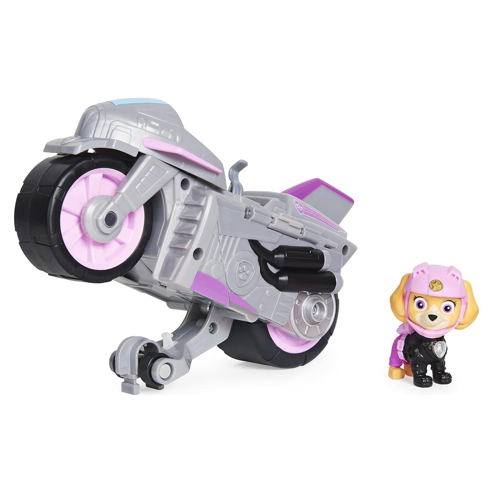 Motocicleta Deluxe Skye Paw Patrol con figura y wheelie