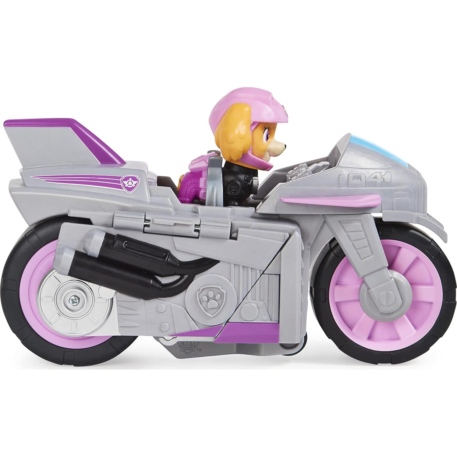 Motocicleta Deluxe Skye Paw Patrol con figura y wheelie