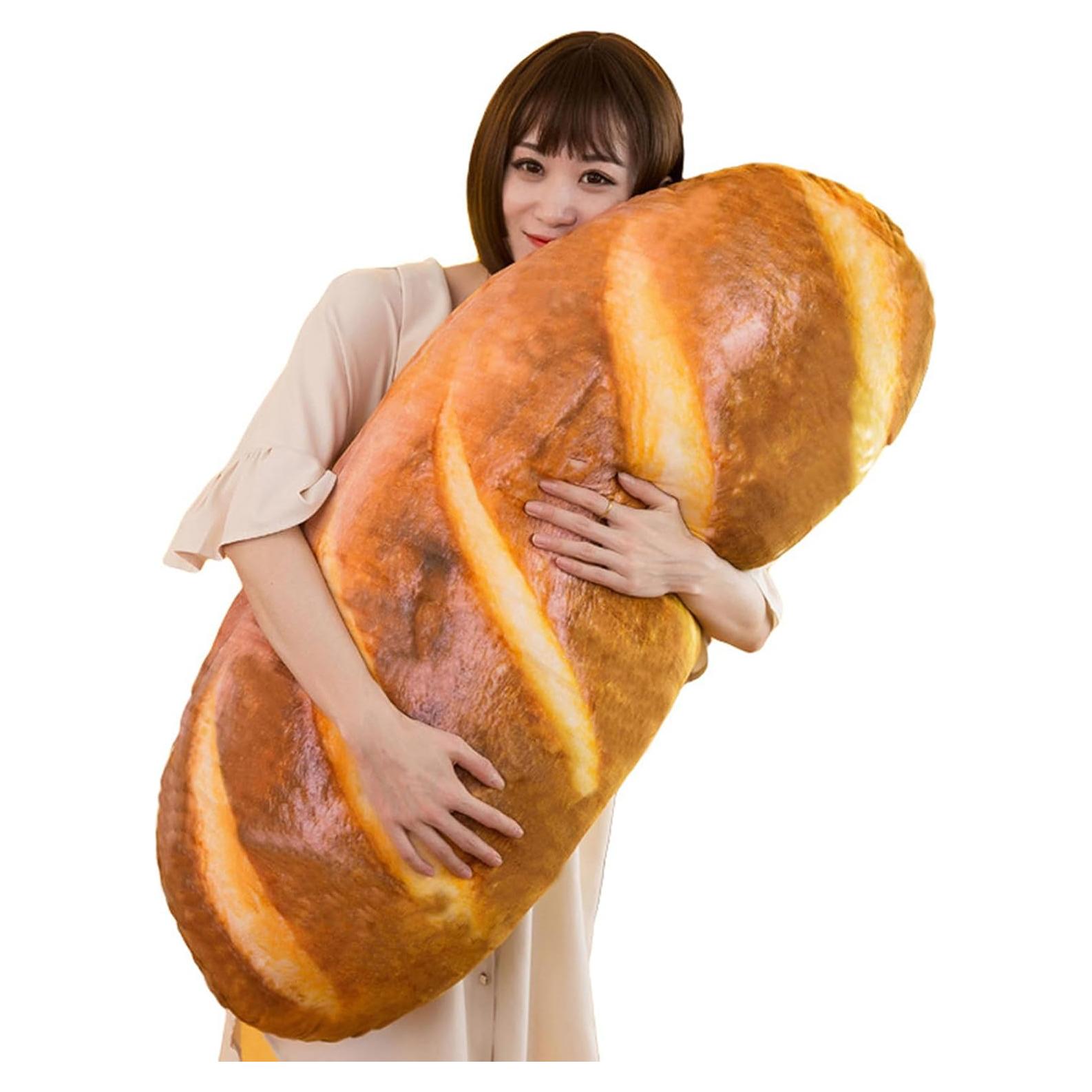 Almohada de Peluche Levenkeness Pan Tostado 80 cm Suave 3D