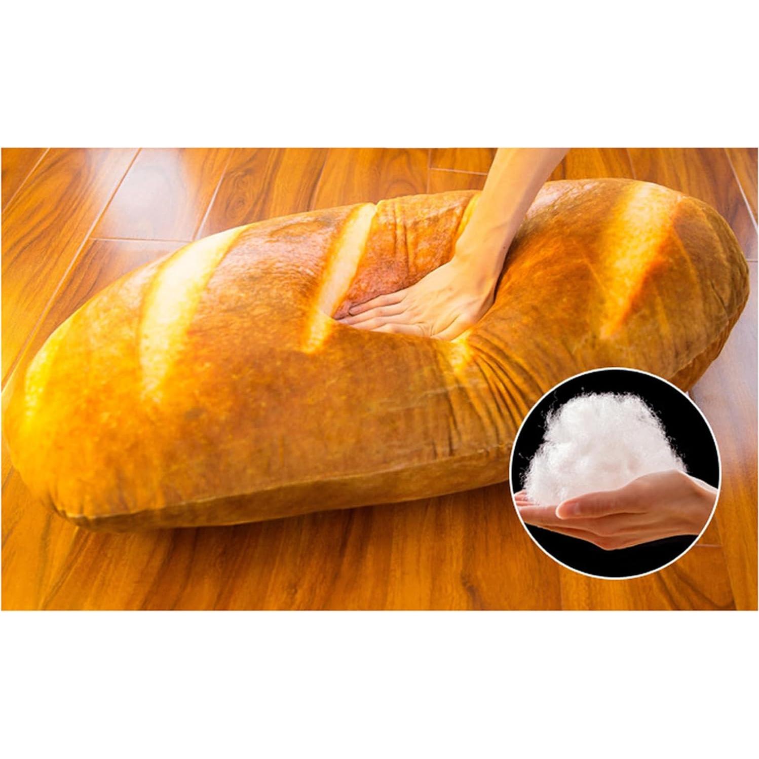 Almohada de Peluche Levenkeness Pan Tostado 80 cm Suave 3D