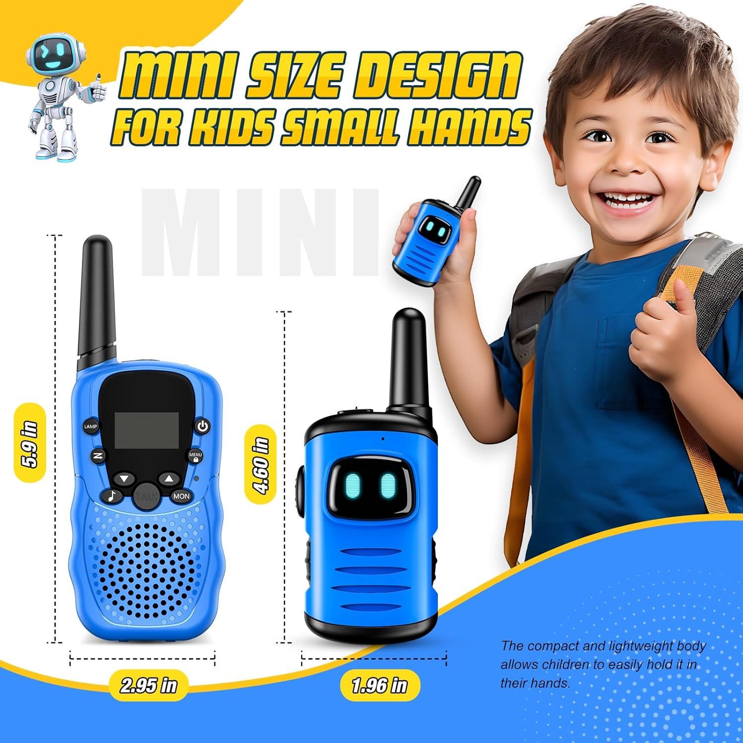 Walkie Talkies para Niños comedyfun 2 Paquete Azul 3-8 Años