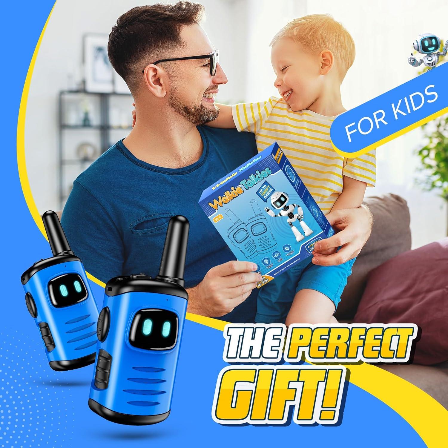 Walkie Talkies para Niños comedyfun 2 Paquete Azul 3-8 Años