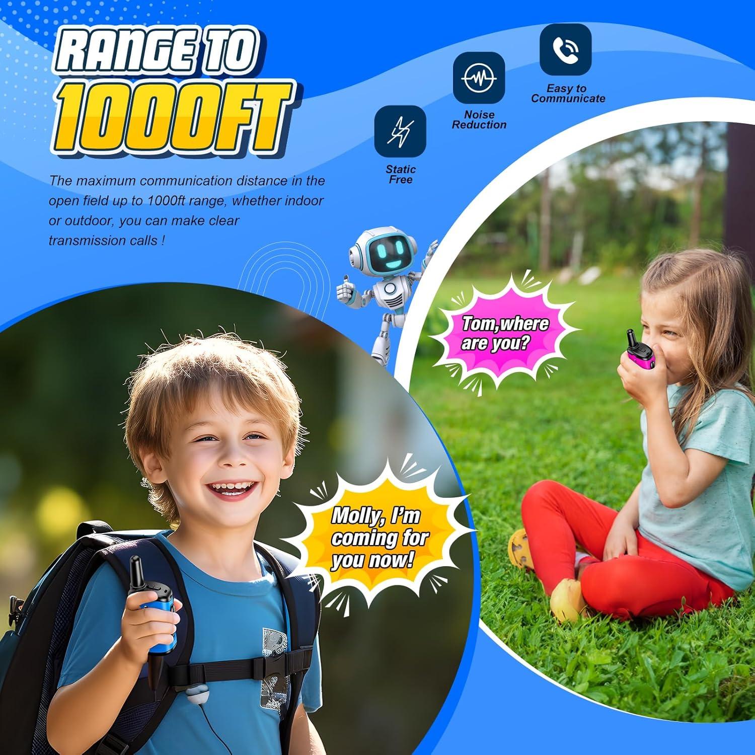 Walkie Talkies Mini Robots Comedyfun 2 Paquete Azul Rosa