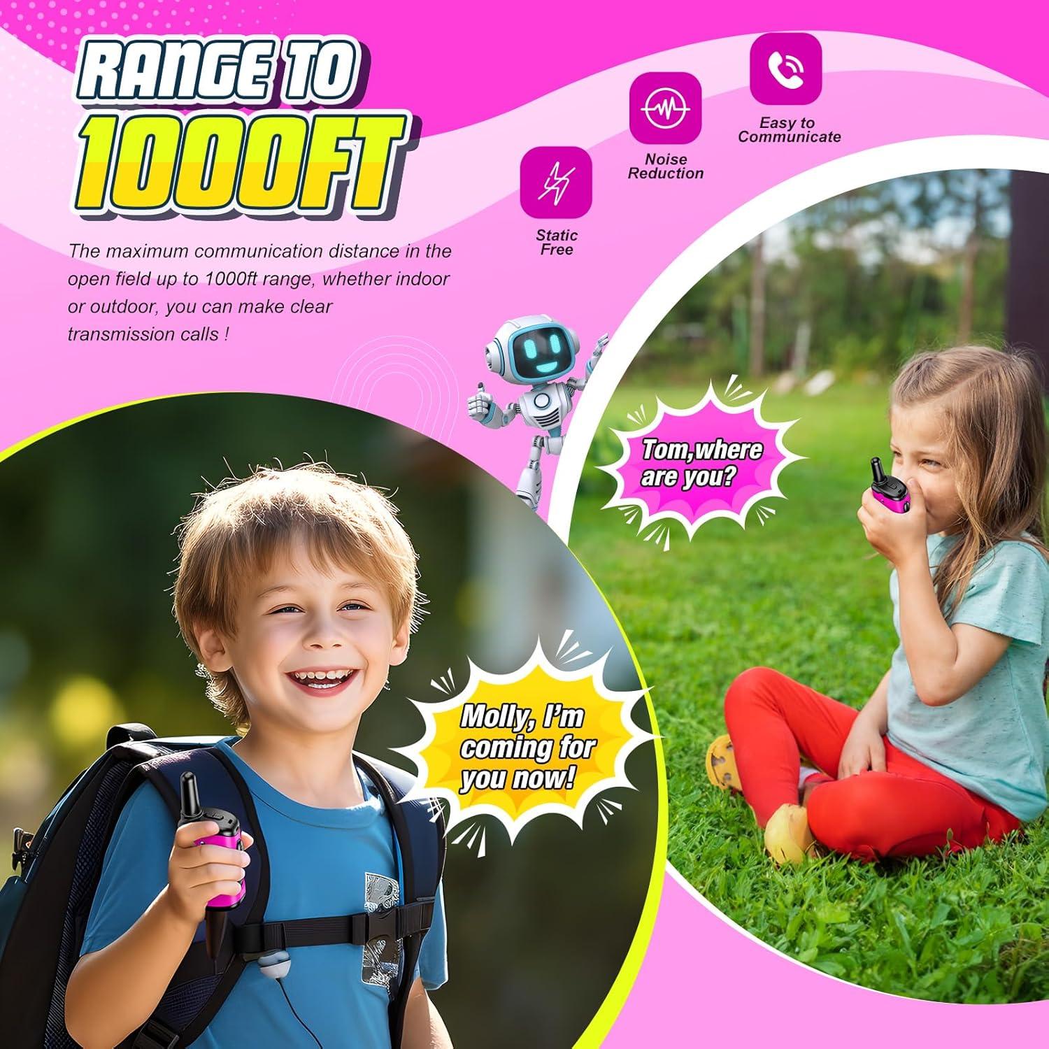 Walkie Talkies Rosa Comedyfun 2 Paquete para Niños