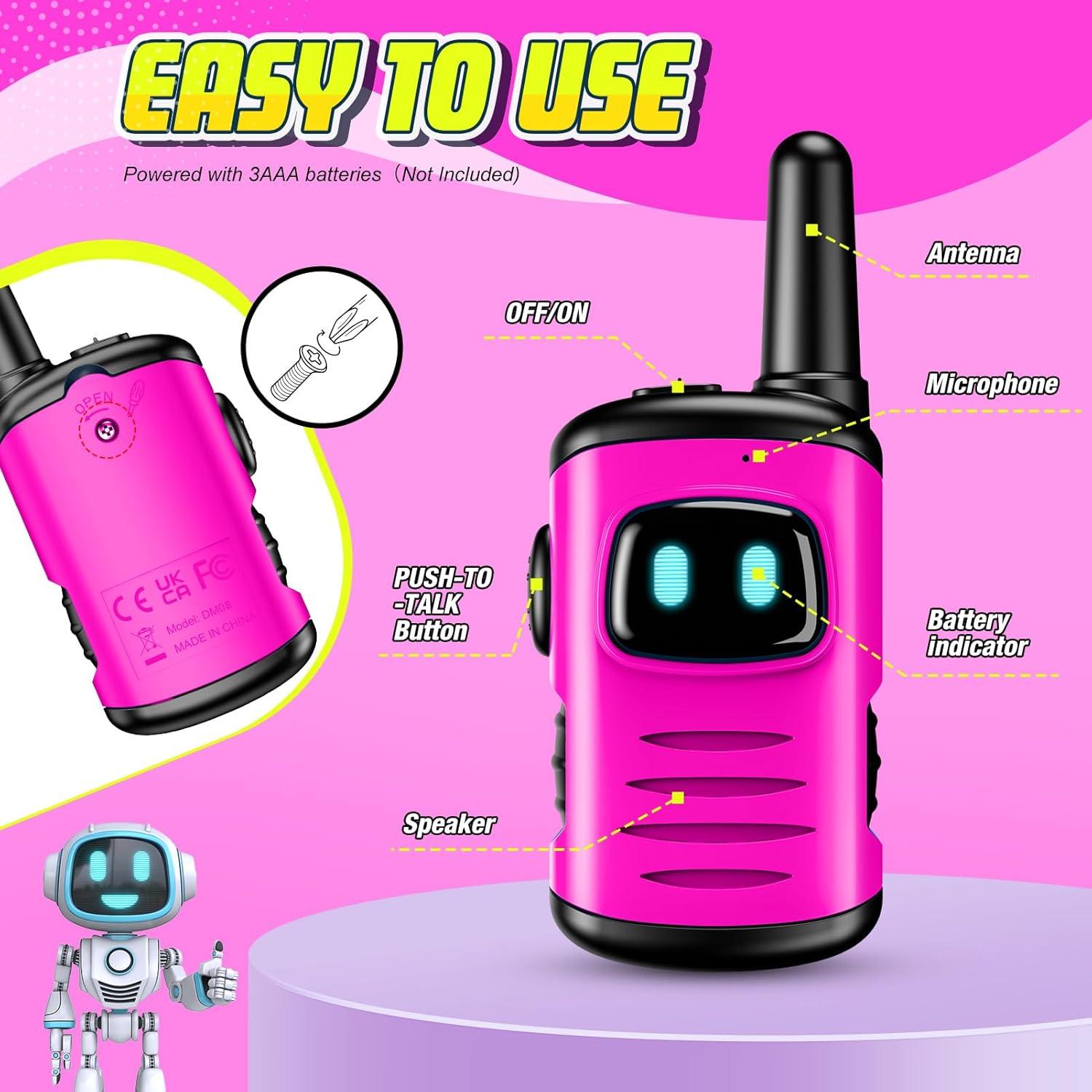 Walkie Talkies Rosa Comedyfun 2 Paquete para Niños