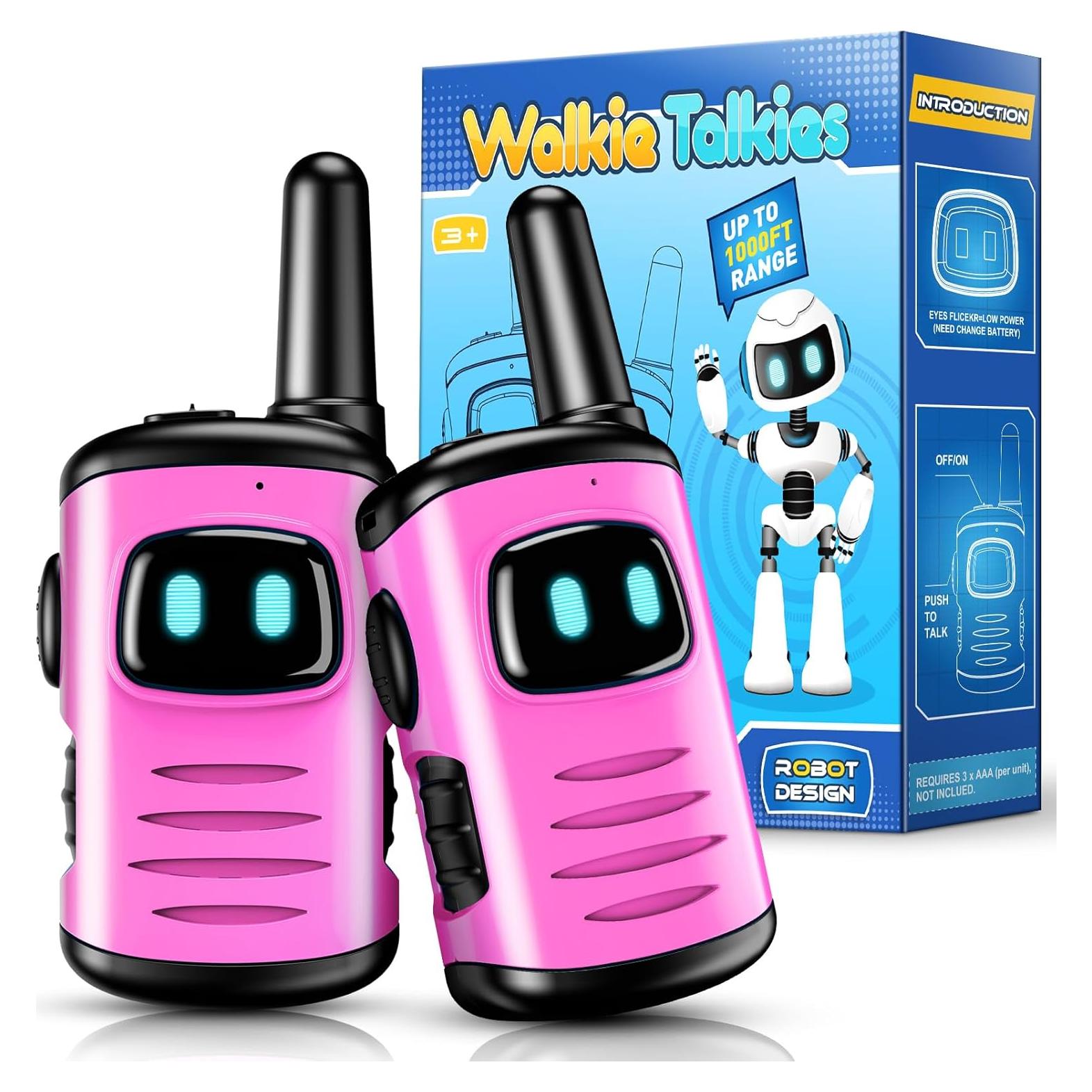 Walkie Talkies Mini Robots comedyfun 2 Paquete Rosa Claro