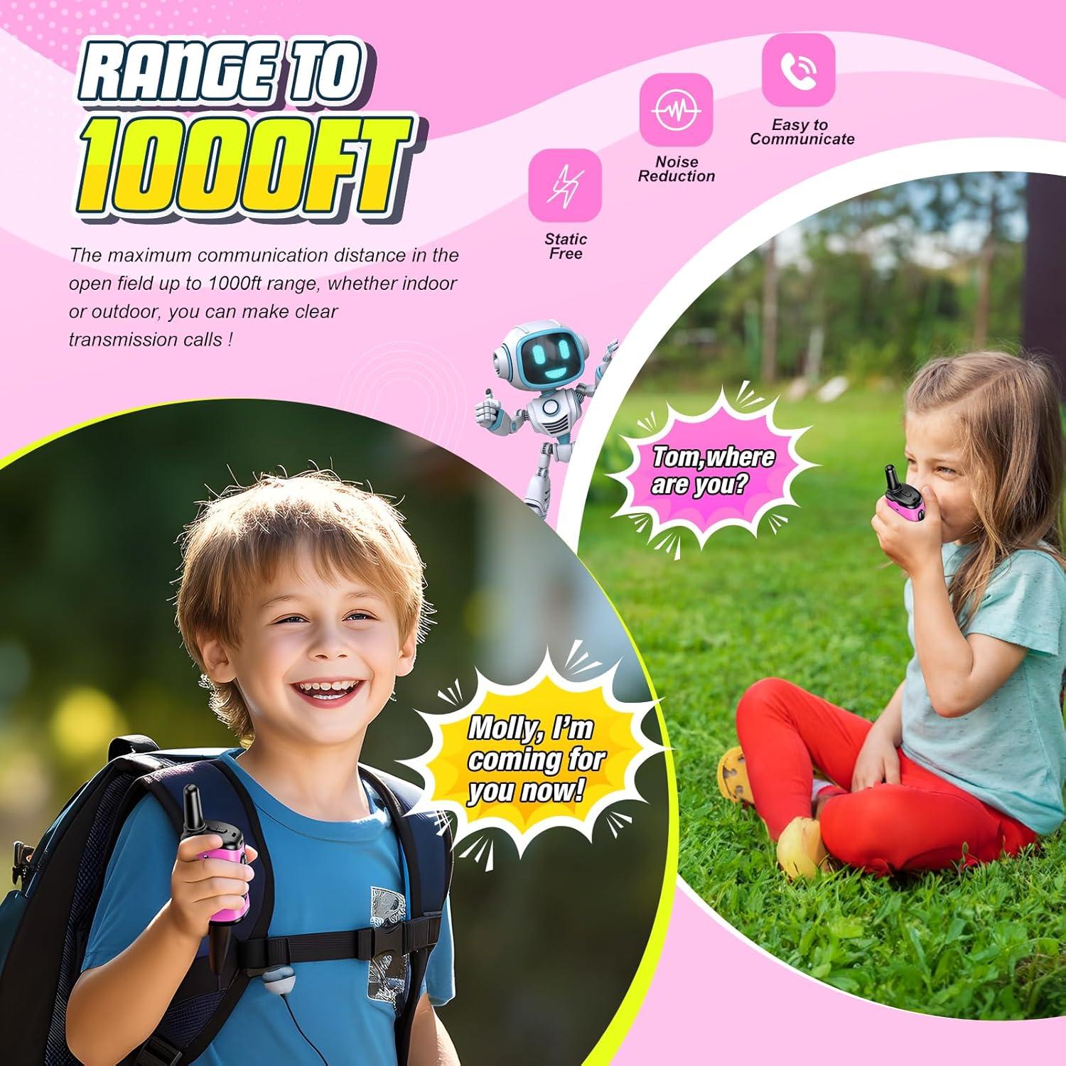 Walkie Talkies Mini Robots comedyfun 2 Paquete Rosa Claro