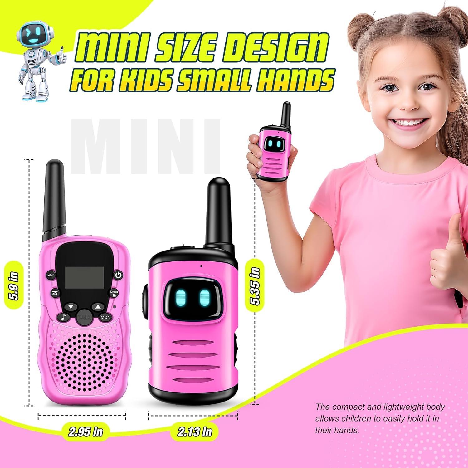 Walkie Talkies Mini Robots comedyfun 2 Paquete Rosa Claro