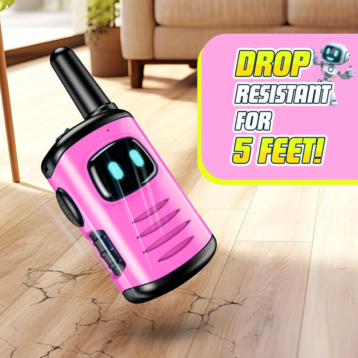 Walkie Talkies Mini Robots comedyfun 2 Paquete Rosa Claro