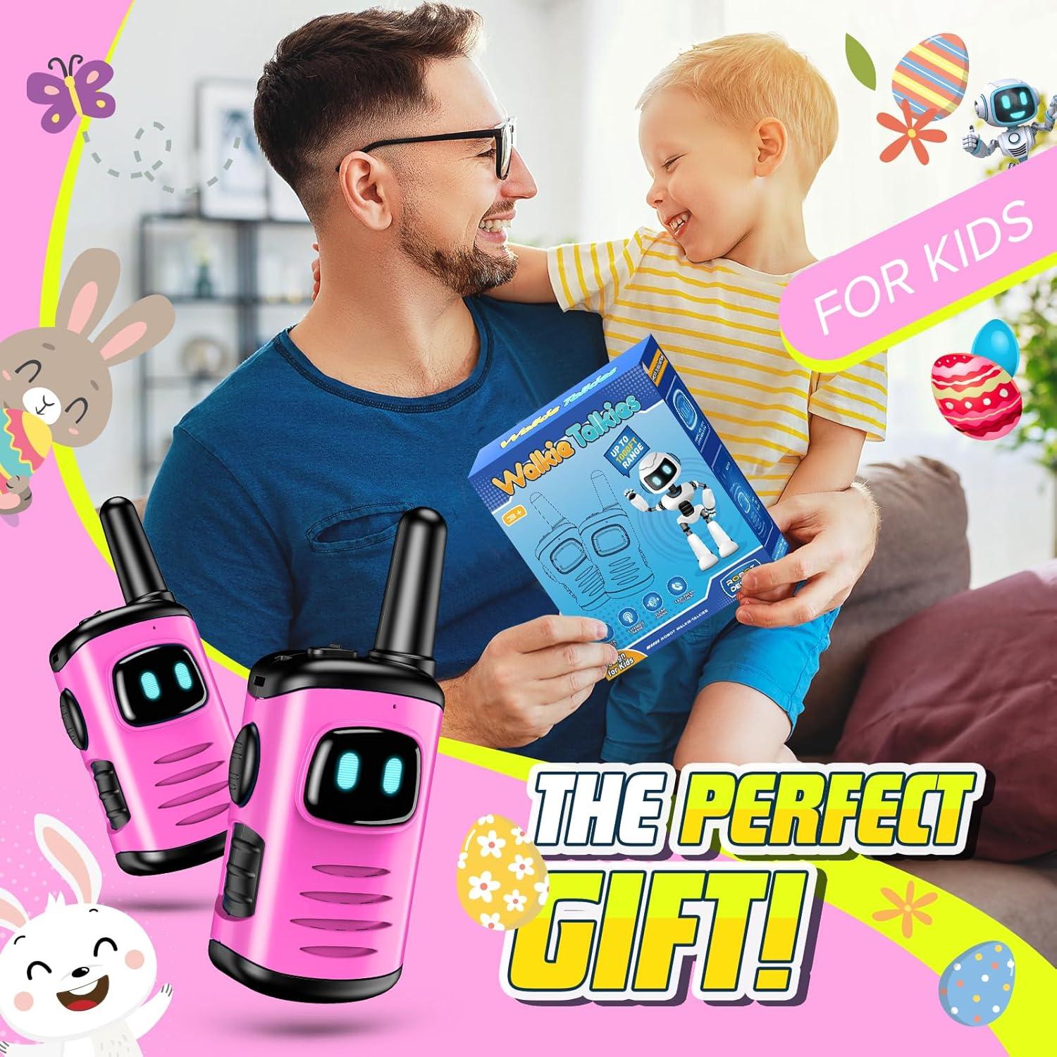 Walkie Talkies Mini Robots comedyfun 2 Paquete Rosa Claro