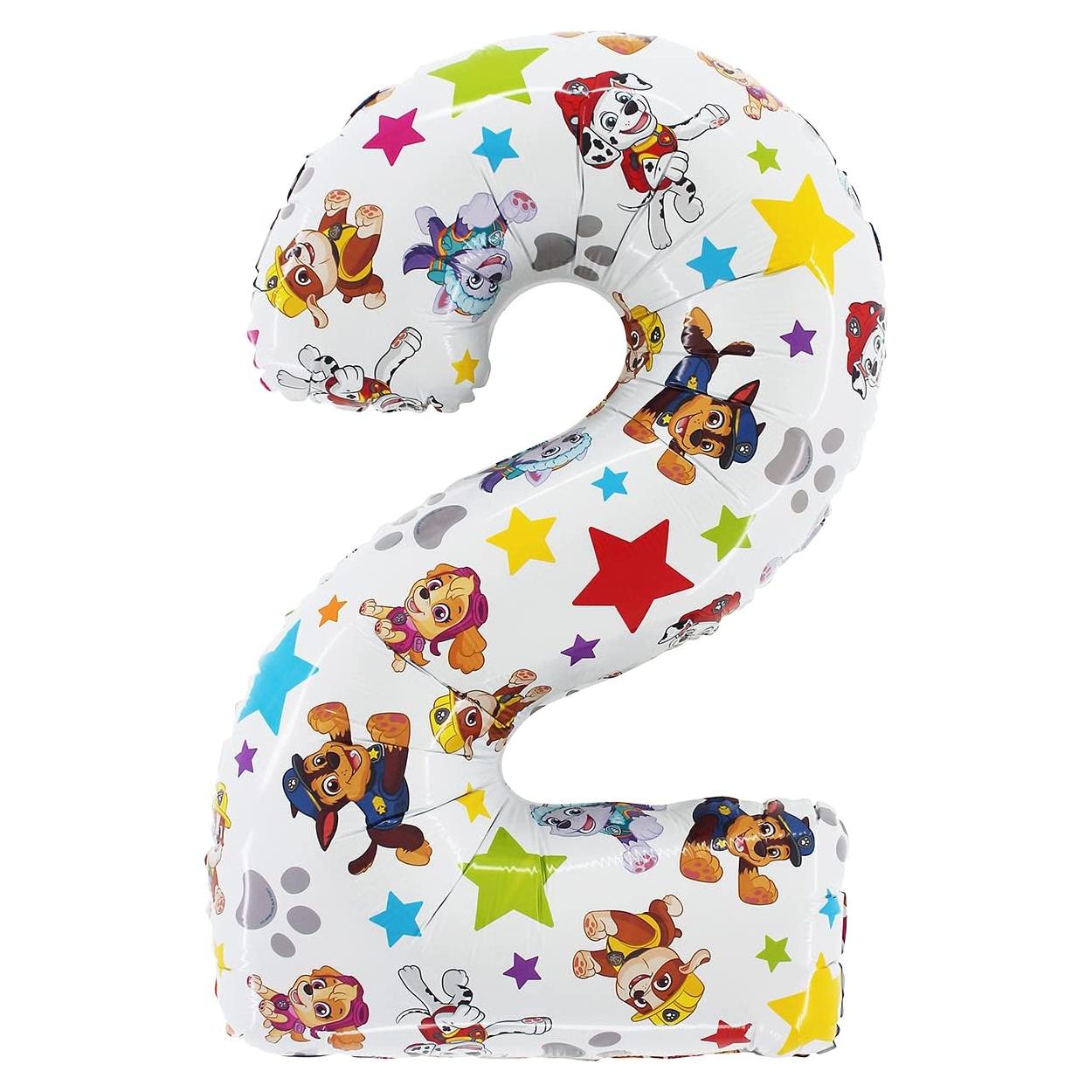 Globo de Aluminio Toyland® Número 2 Paw Patrol 66 cm