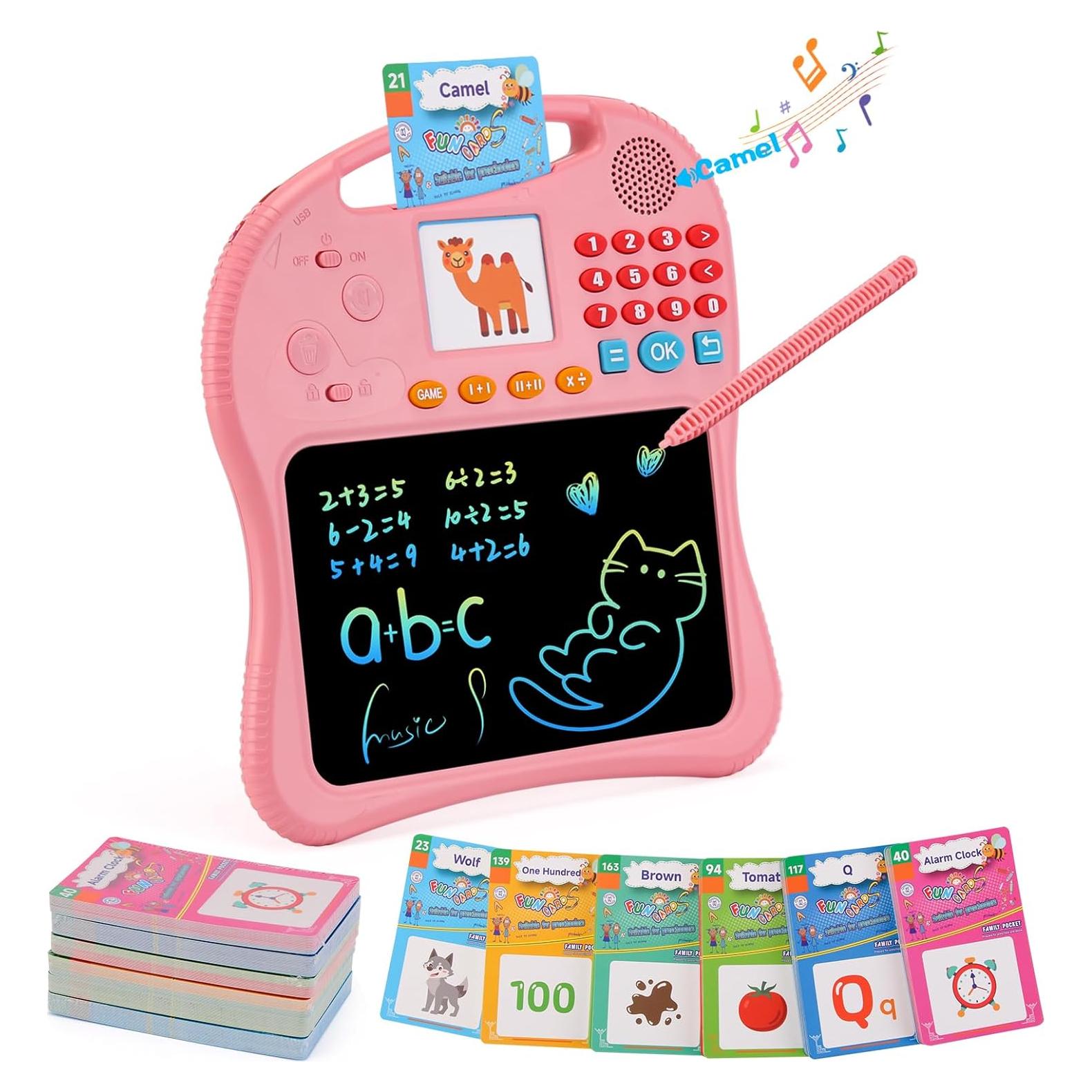 Juguete Educativo ANTUMKDS Tableta de Aprendizaje Rosa 3 en 1