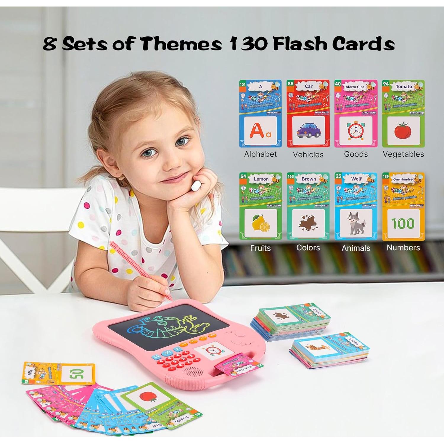 Juguete Educativo ANTUMKDS Tableta de Aprendizaje Rosa 3 en 1