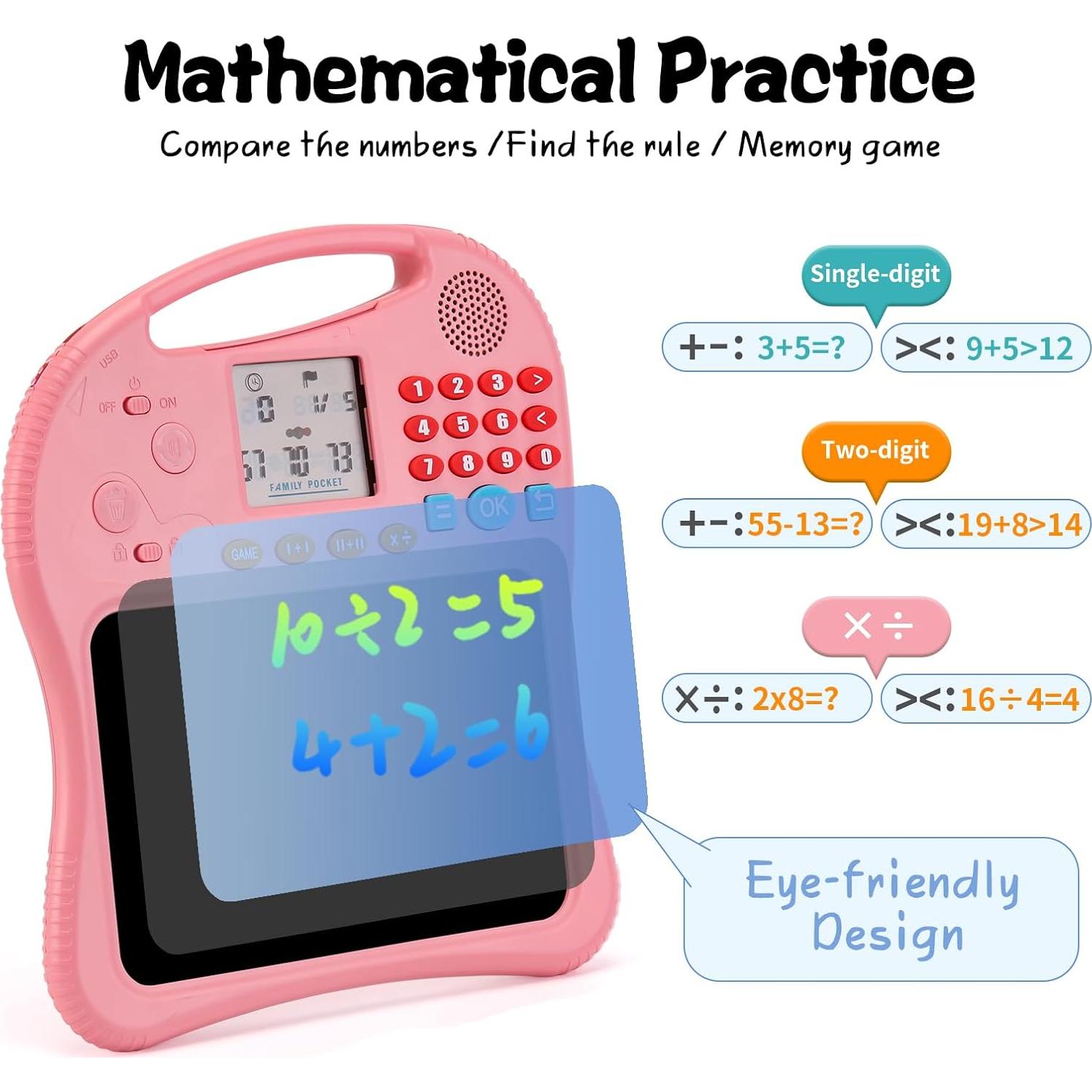 Juguete Educativo ANTUMKDS Tableta de Aprendizaje Rosa 3 en 1