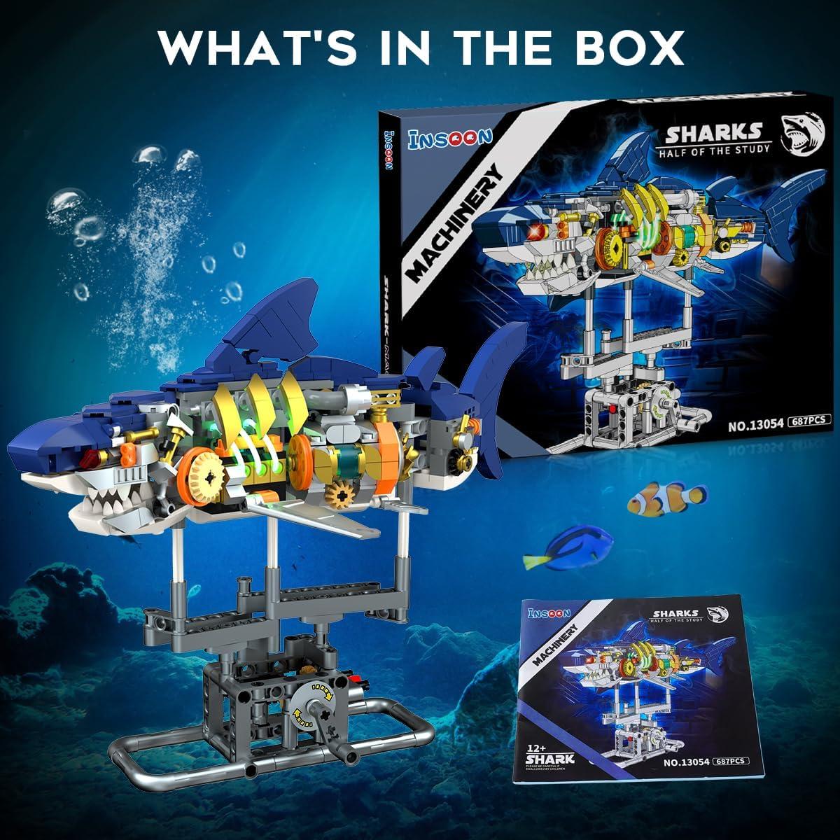 Juego de Construcción Tiburón Mecánico INSOON 687 Piezas