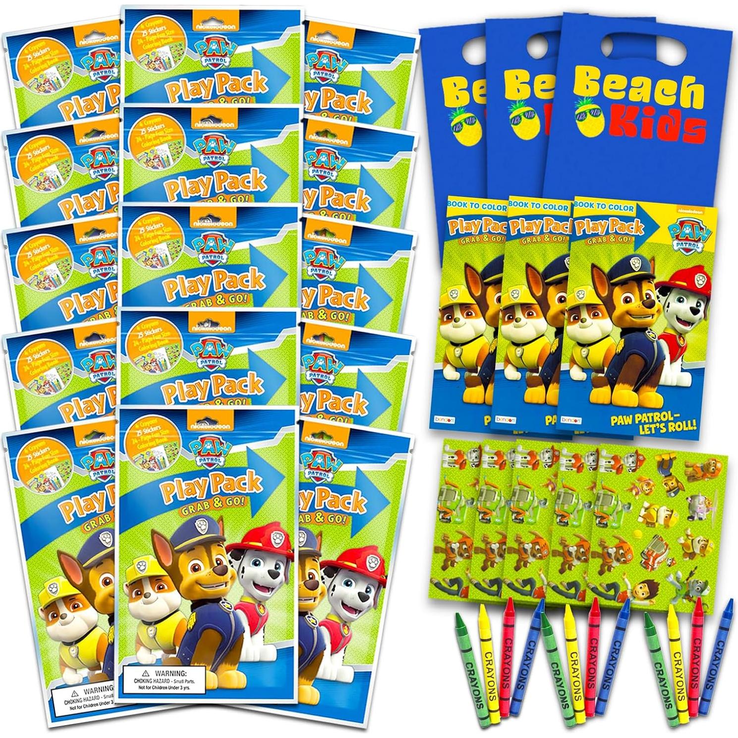 Set de 15 Paquetes de Juego Paw Patrol con Libros y Crayones