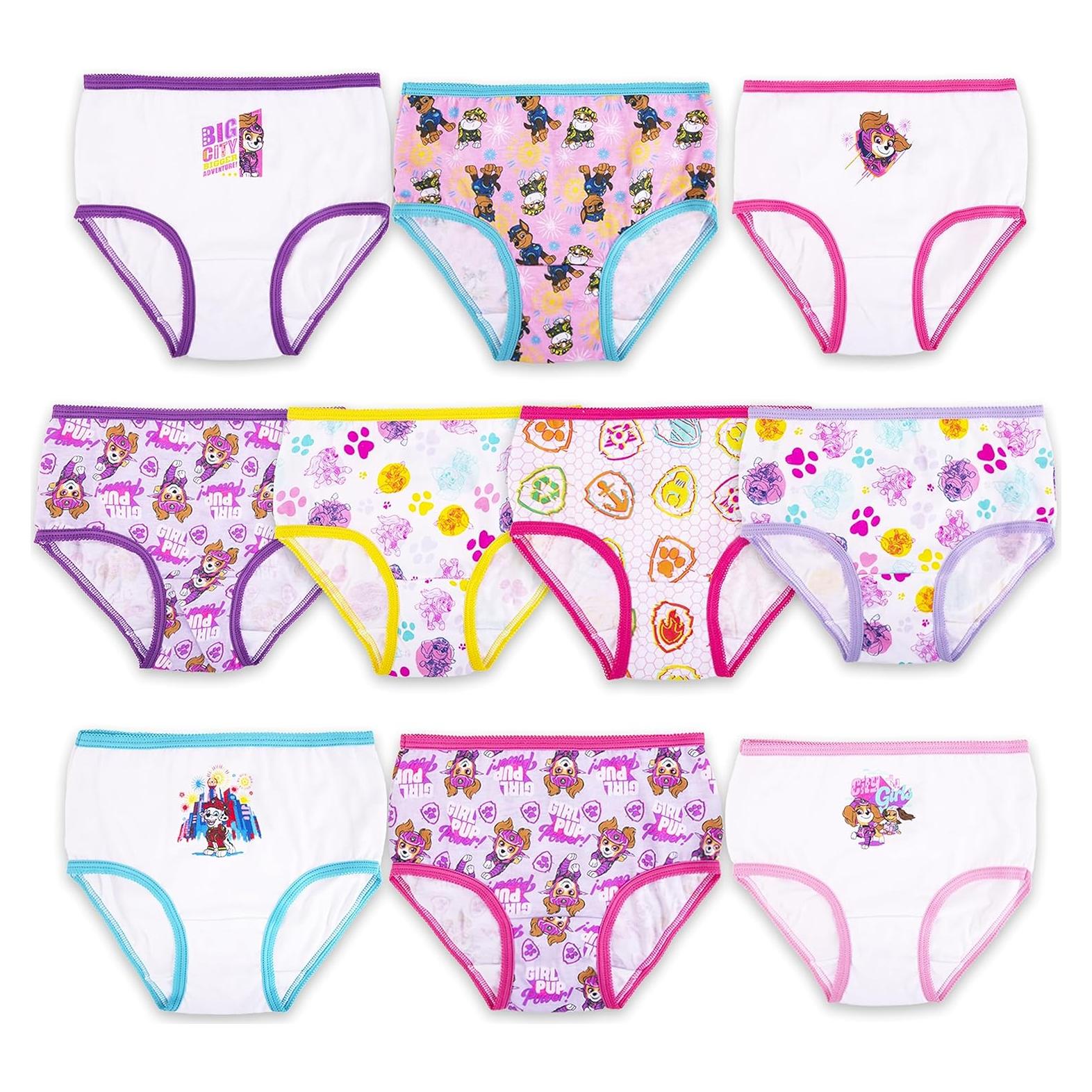Ropa interior para niñas Paw Patrol 100% algodón paquete 10