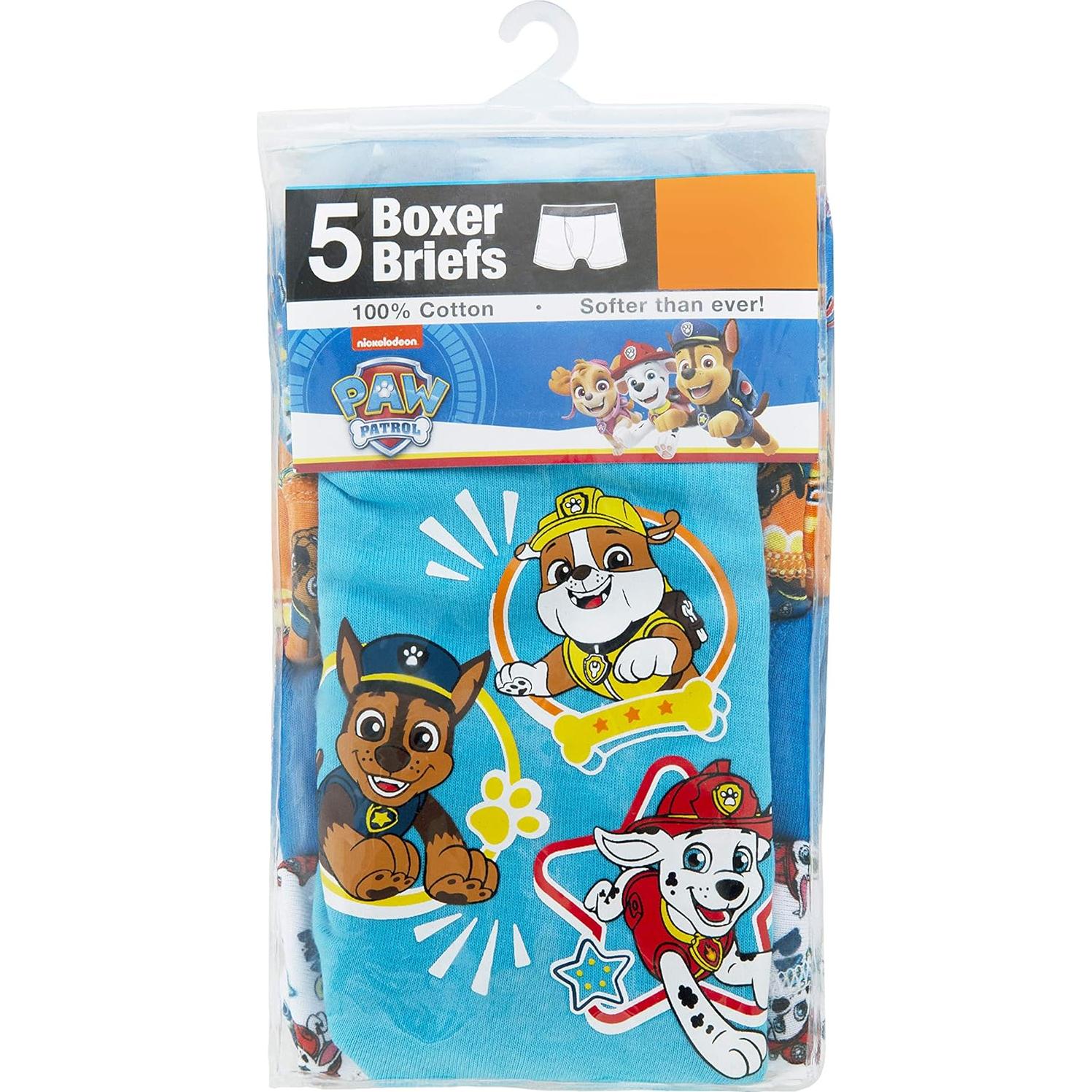 Ropa interior para niños Paw Patrol 100% algodón 5pk 2-3T