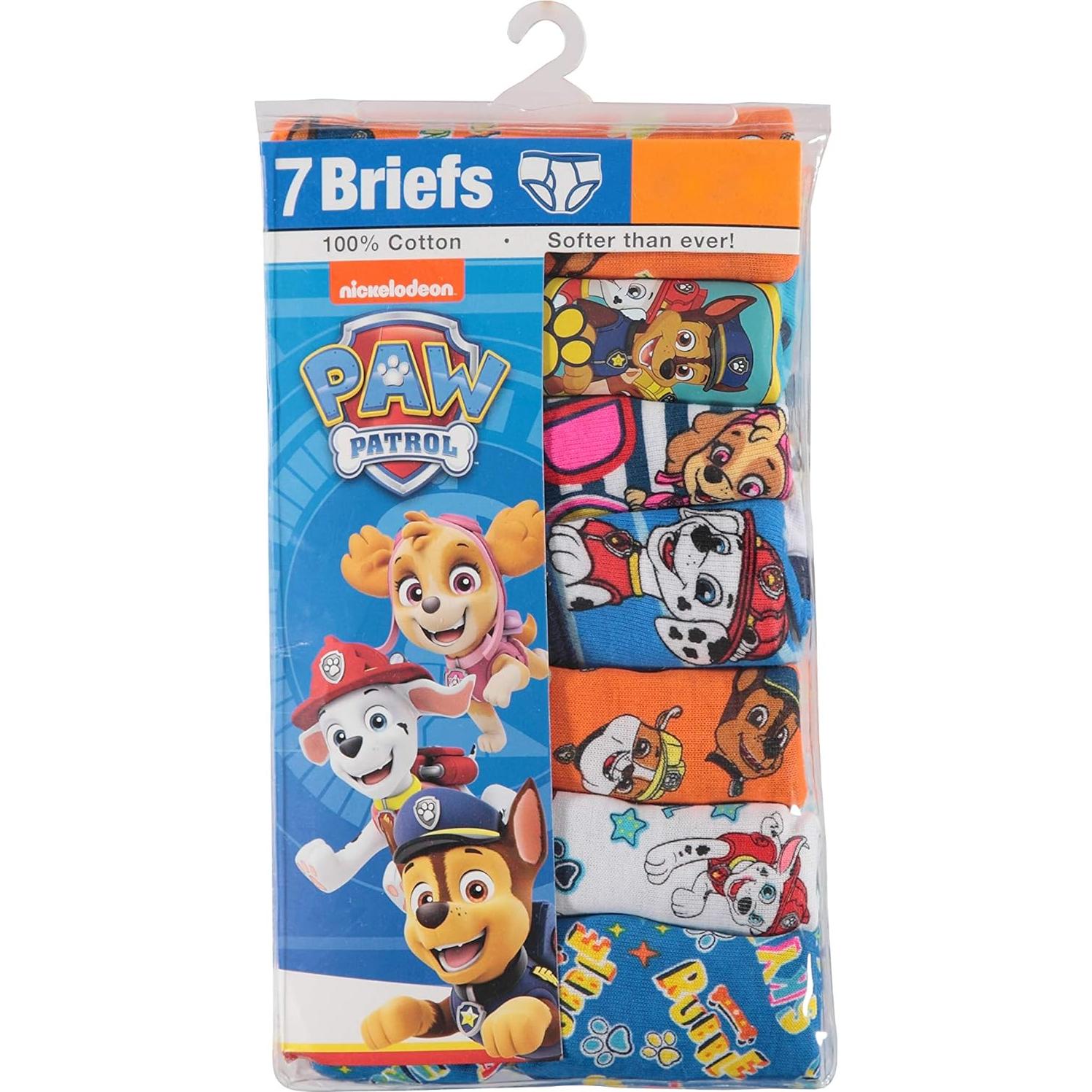 Ropa interior Paw Patrol 100% algodón 7pk 4T para niños