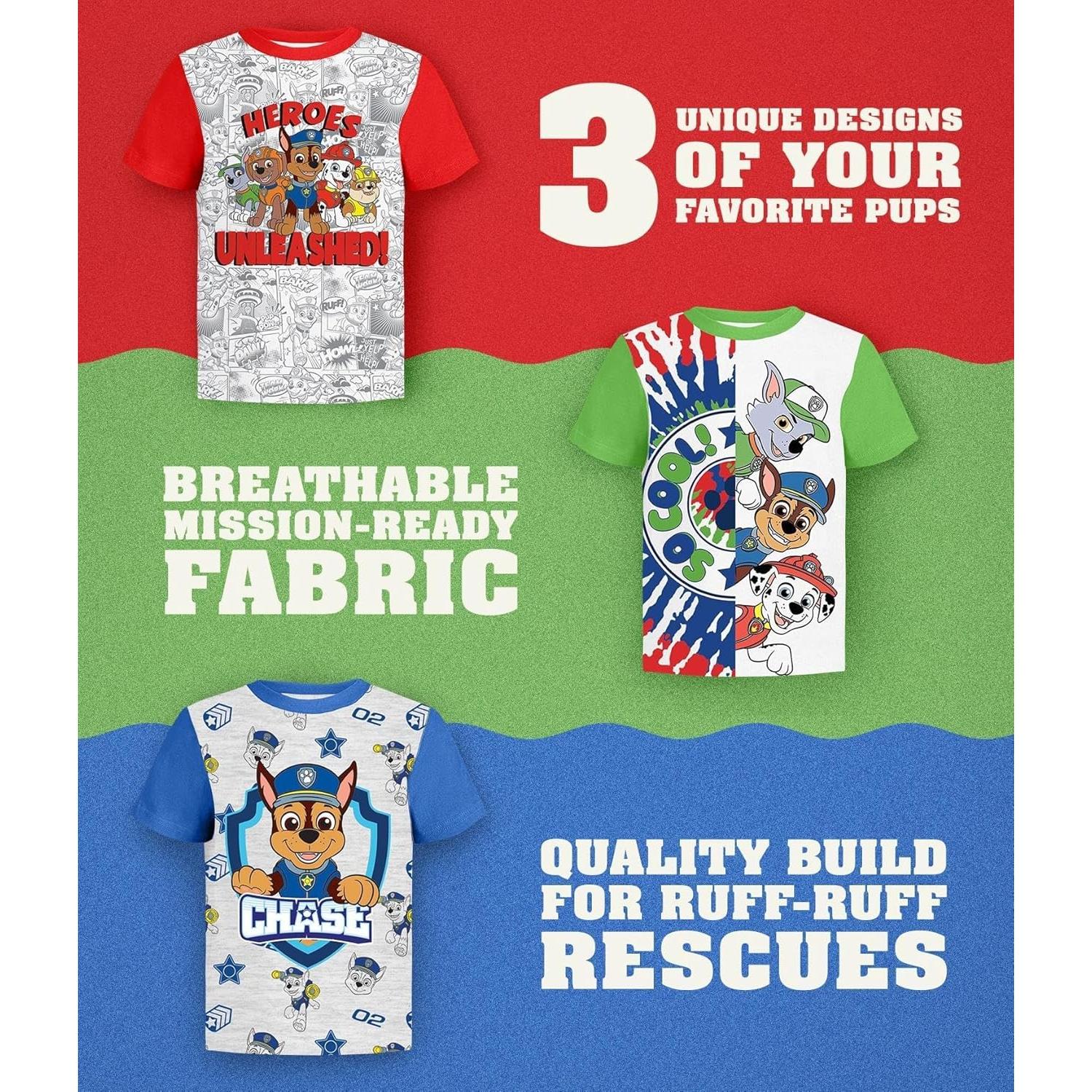 Camiseta Paw Patrol SJE TEE 3 Diseños para Niños 2T