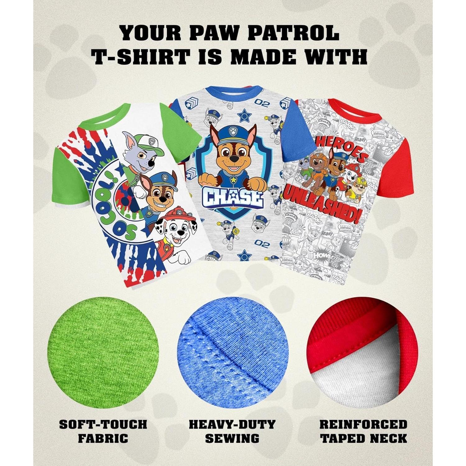 Camiseta Paw Patrol SJE TEE 3 Diseños para Niños 5T