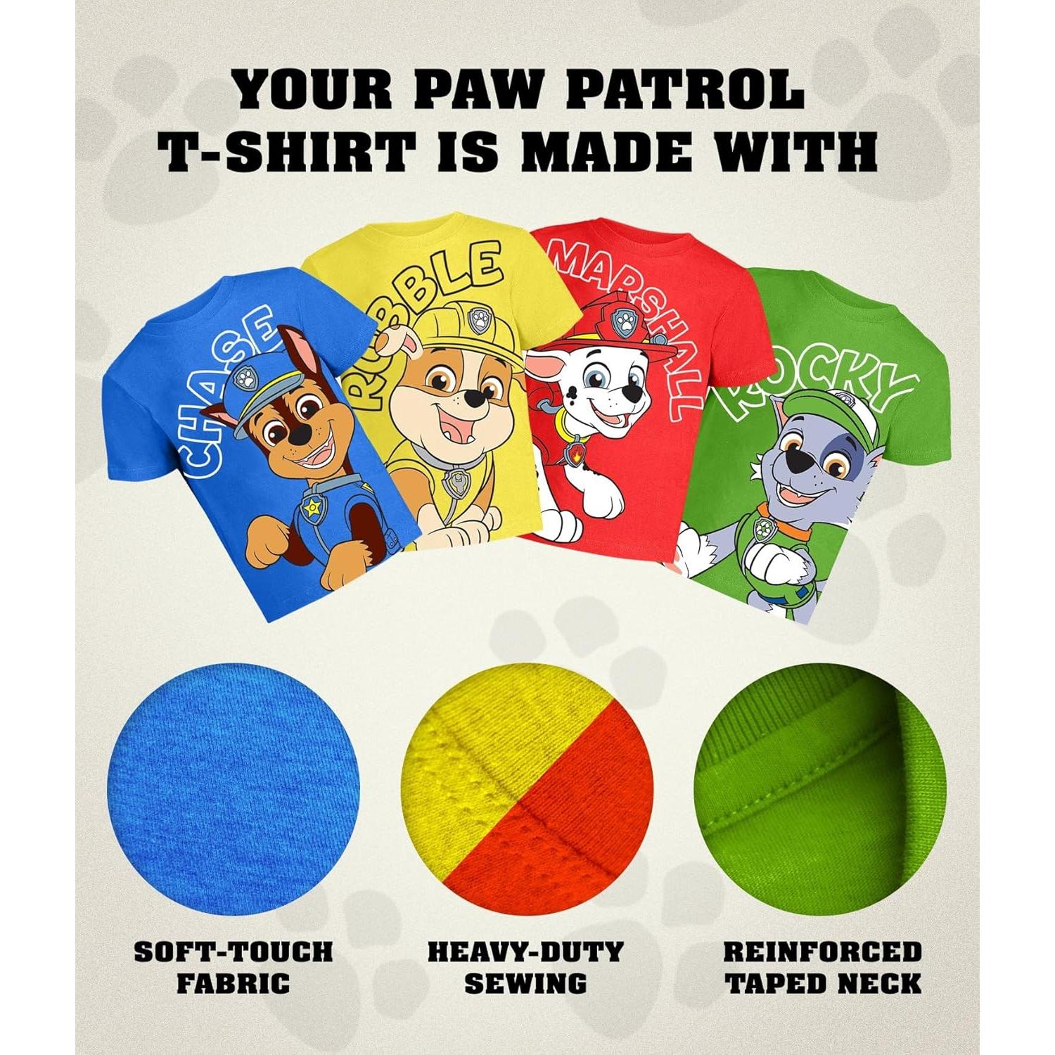 Camiseta Paw Patrol SJE TEE 3 Diseños Niños 7 Años