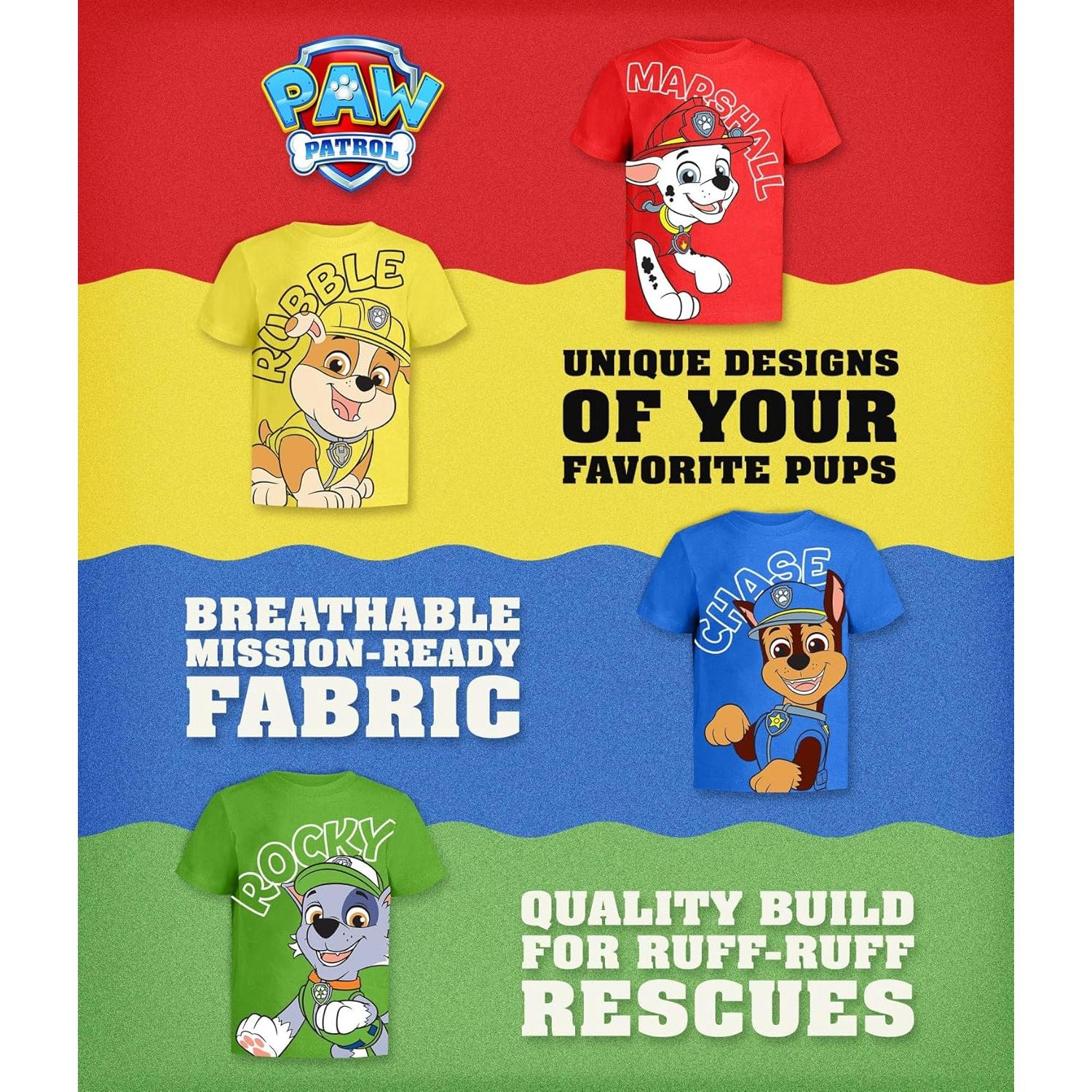 Camiseta Paw Patrol SJE TEE 3 Diseños Niños 7 Años
