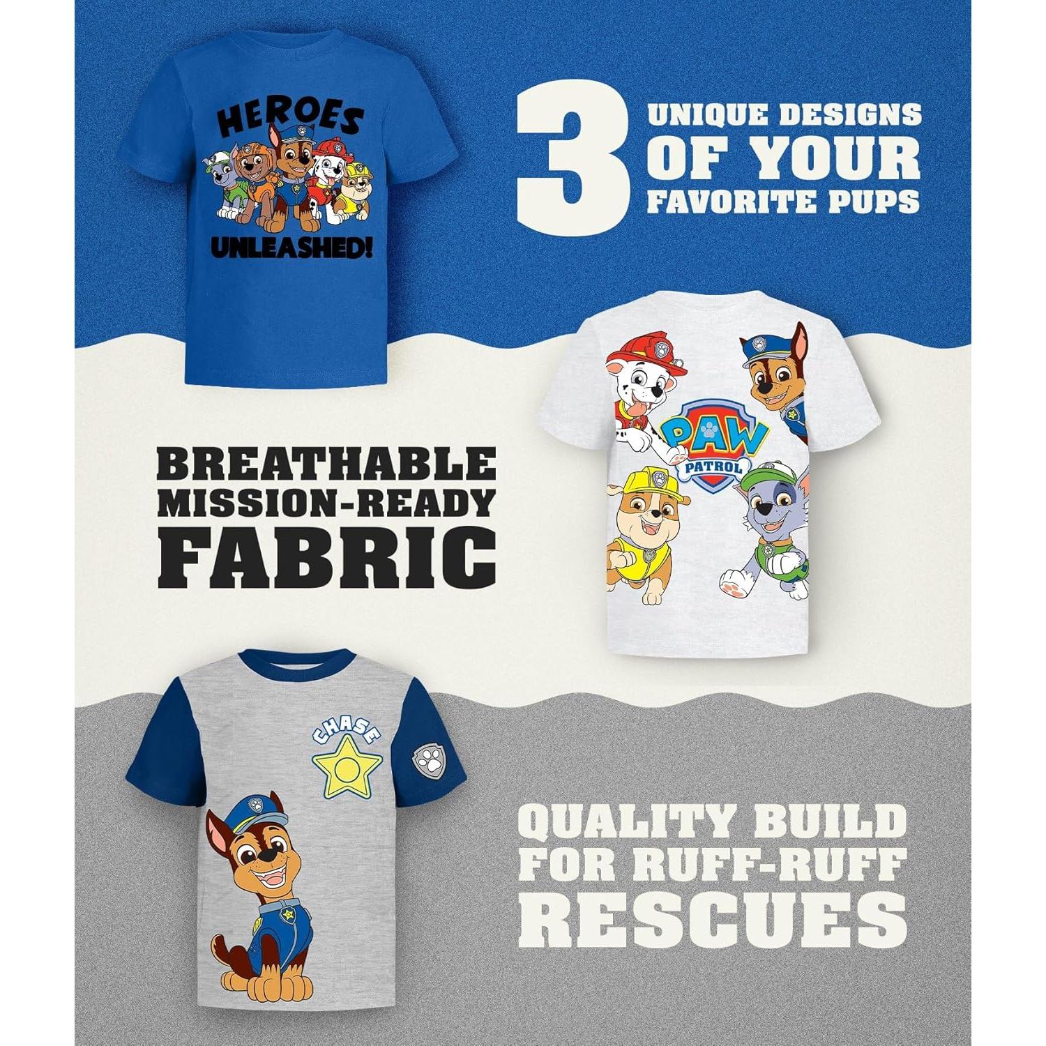 Camiseta Paw Patrol SJE TEE 3 Diseños para Niños 2T