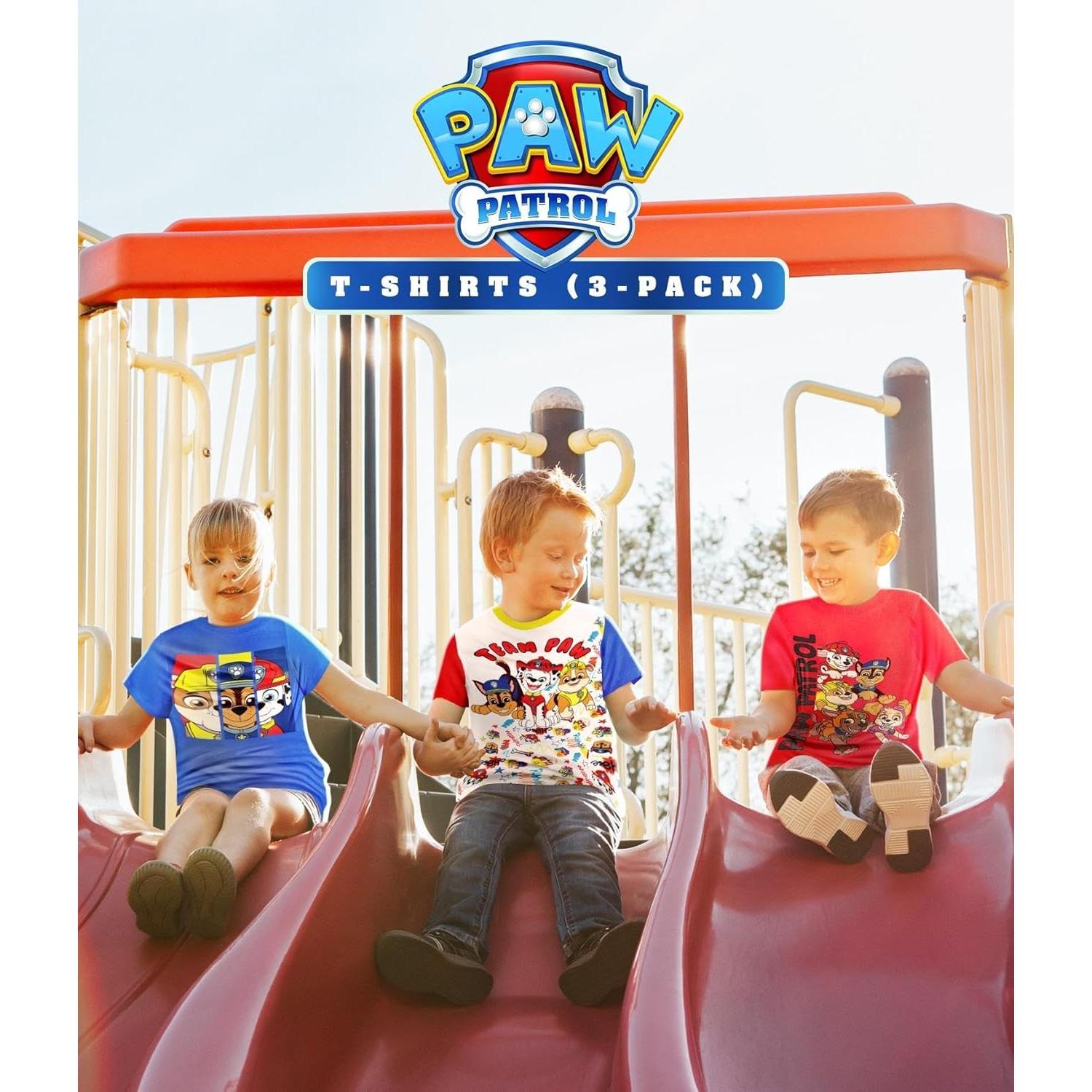 Camisetas Paw Patrol 3 Piezas para Niños - Marshall Chase Rubble