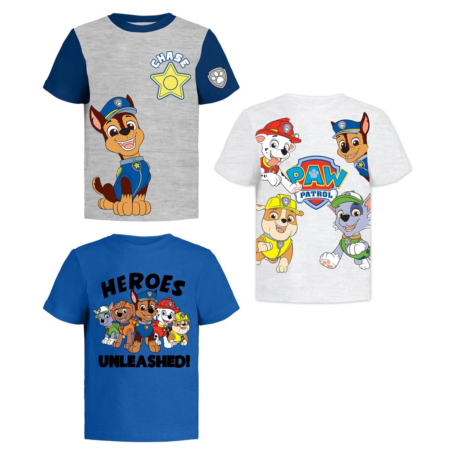 Camiseta Paw Patrol SJE TEE 3 Diseños para Niños 6 Años