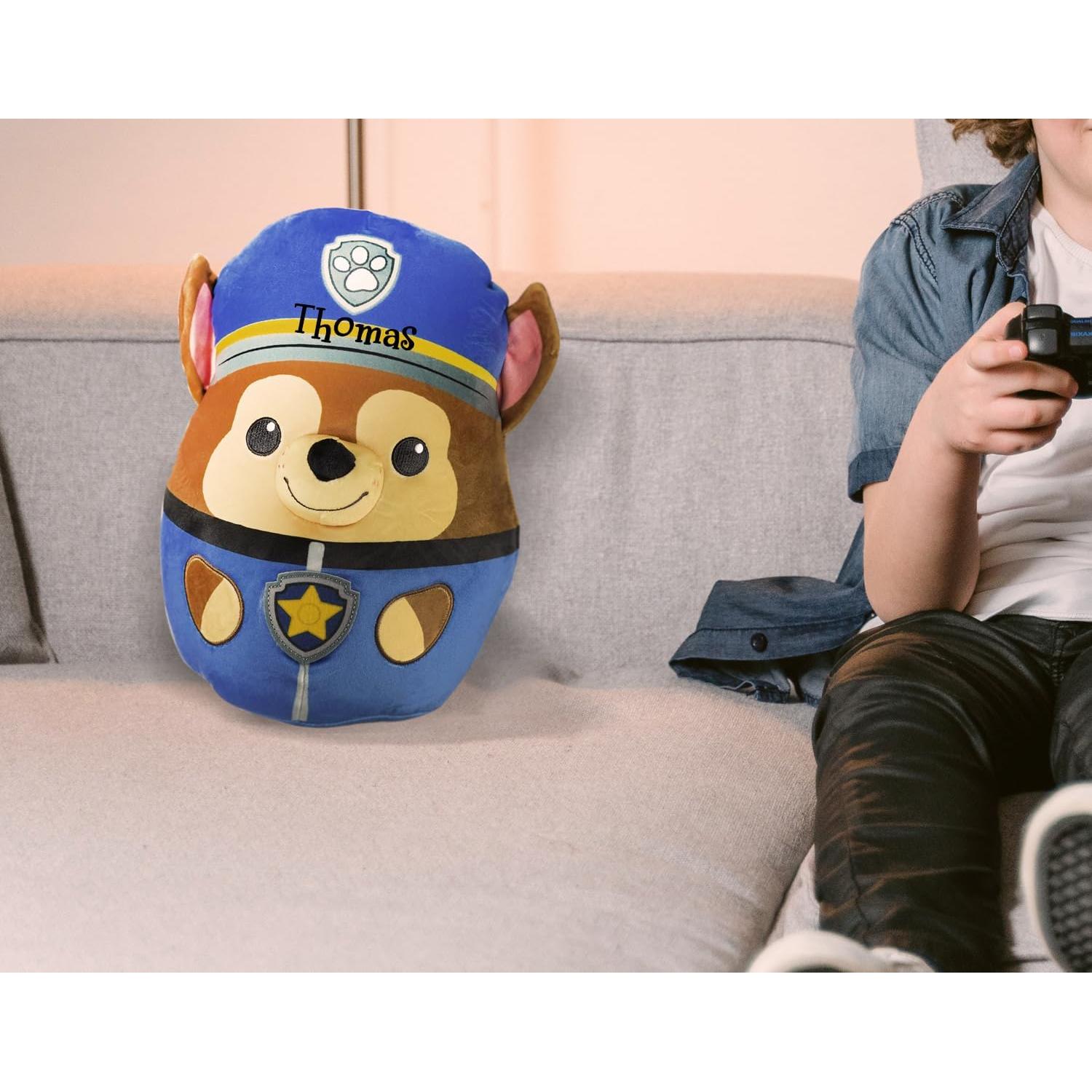 Peluche Paw Patrol Chase Squish 30 cm suave y personalizable