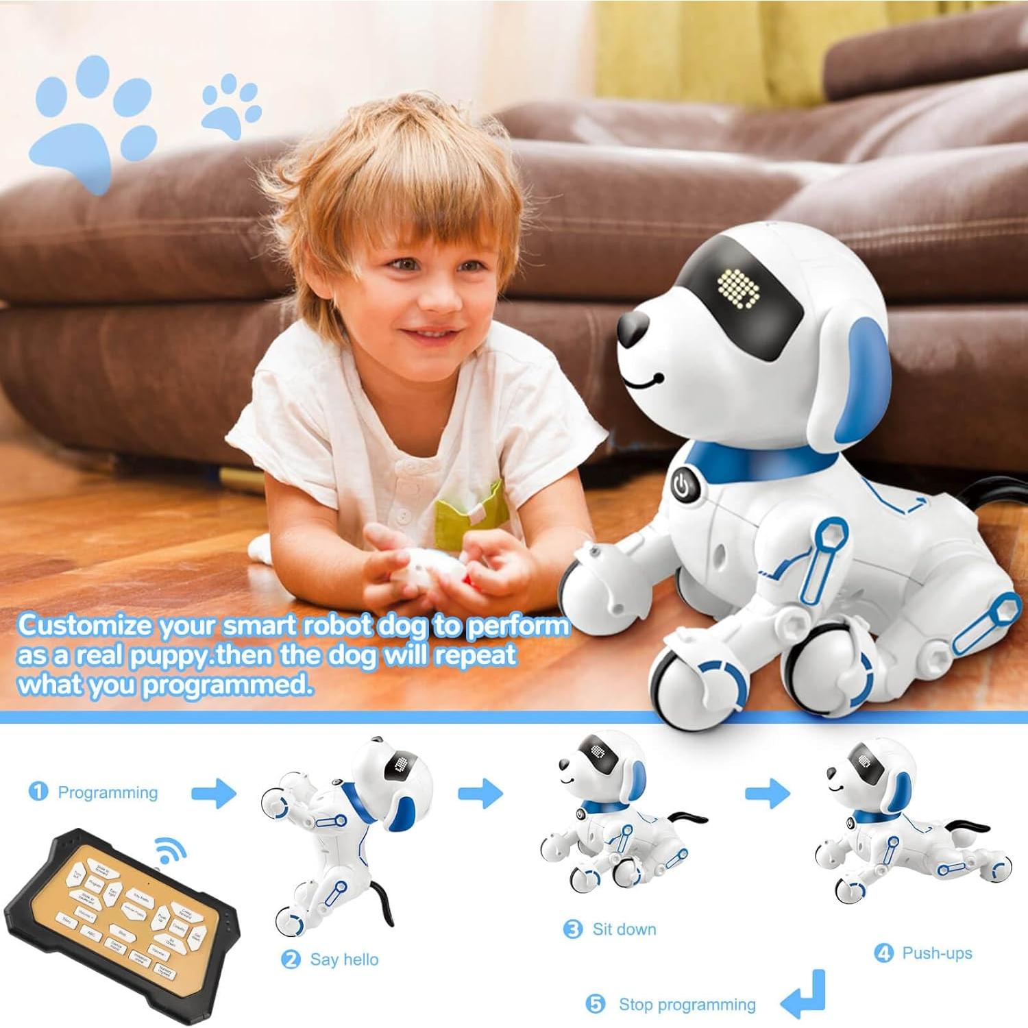 Perro Robot Control Remoto Britik Y878 Azul para Niños 8+
