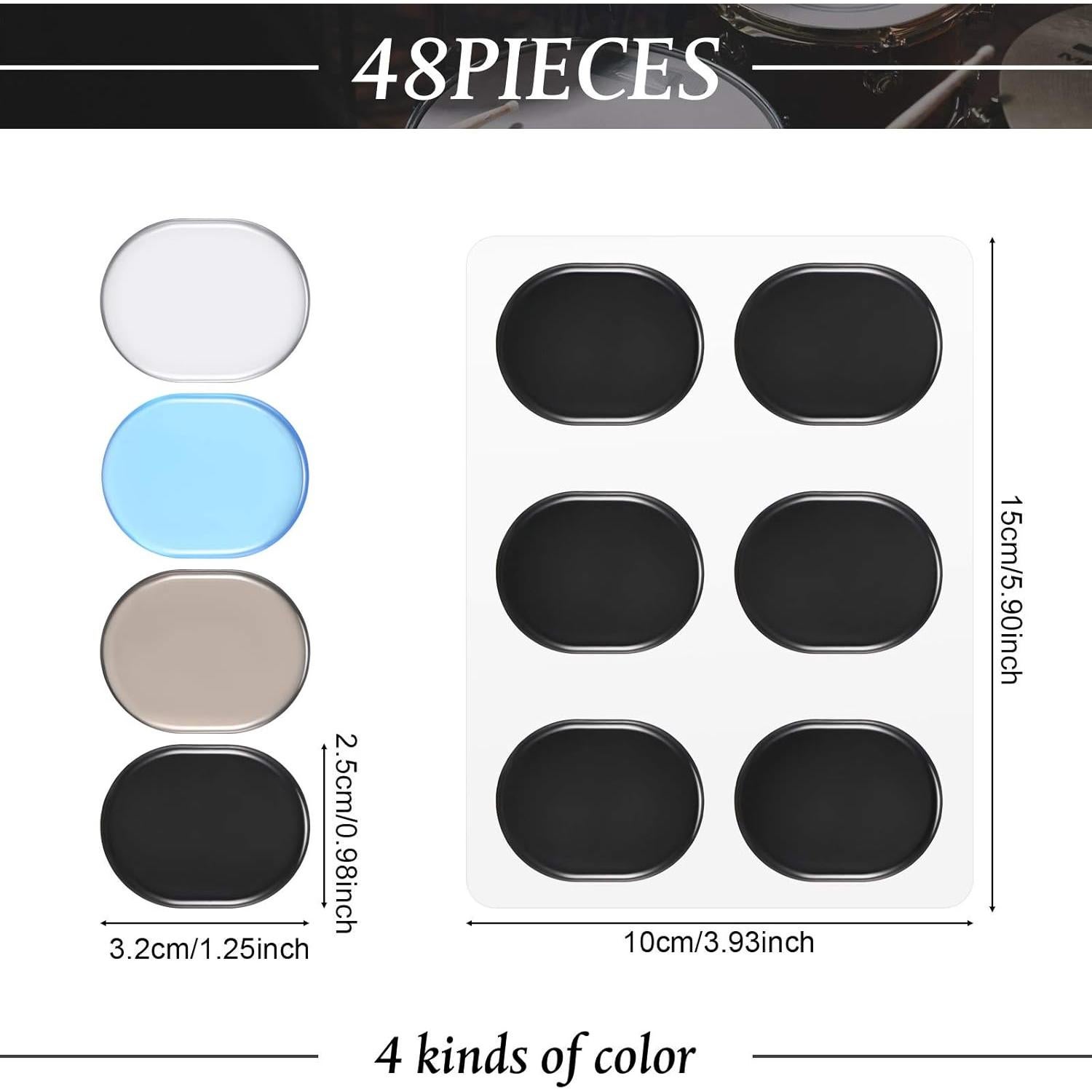 eBoot 48 Almohadillas de Gel para Tambores, Silencio y Control