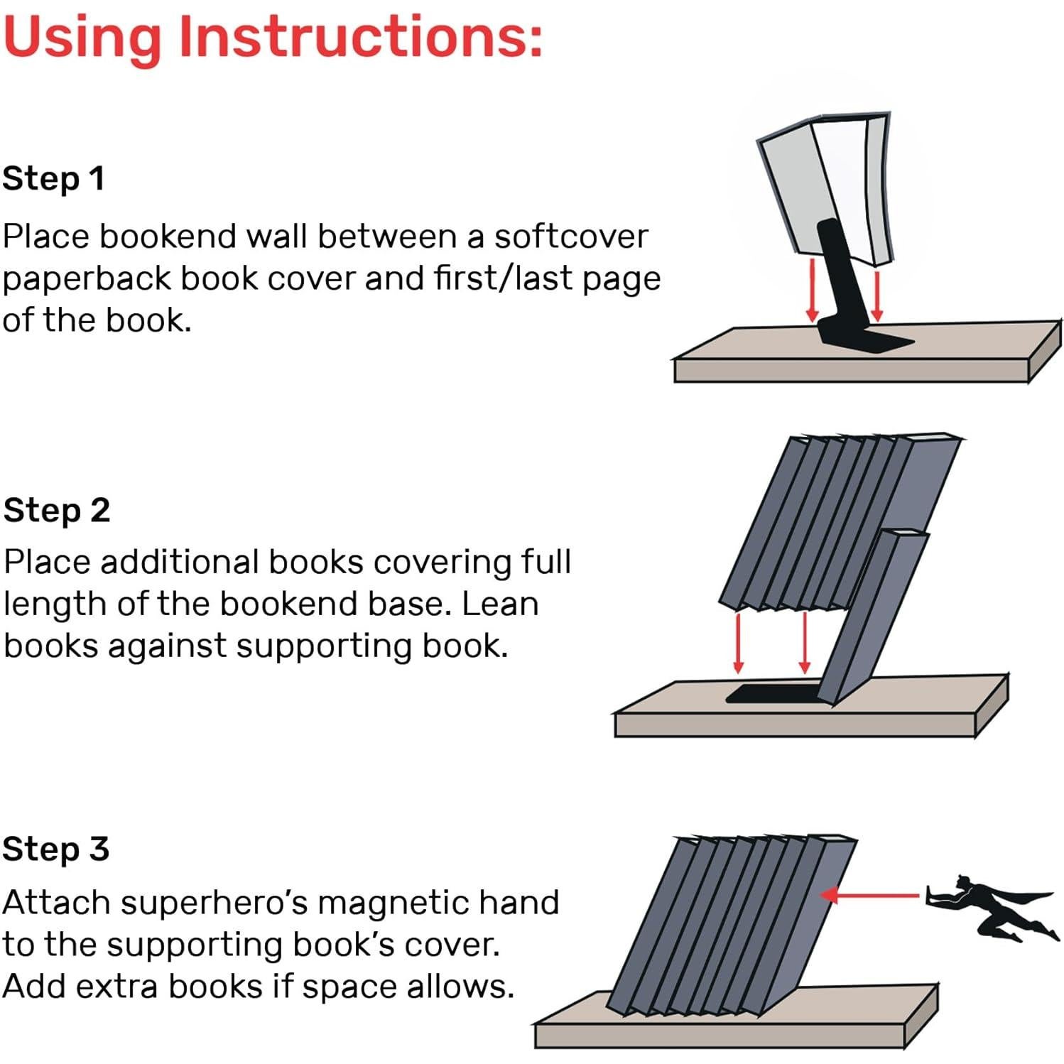 Soportes para Libros Artori Diseño Superhéroe Metal 230g