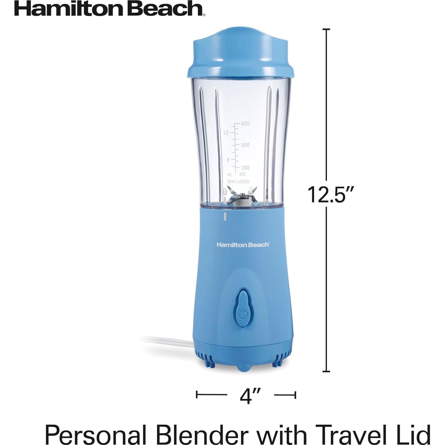 Mezclador Portátil Hamilton Beach 14 oz Acero Inoxidable Azul