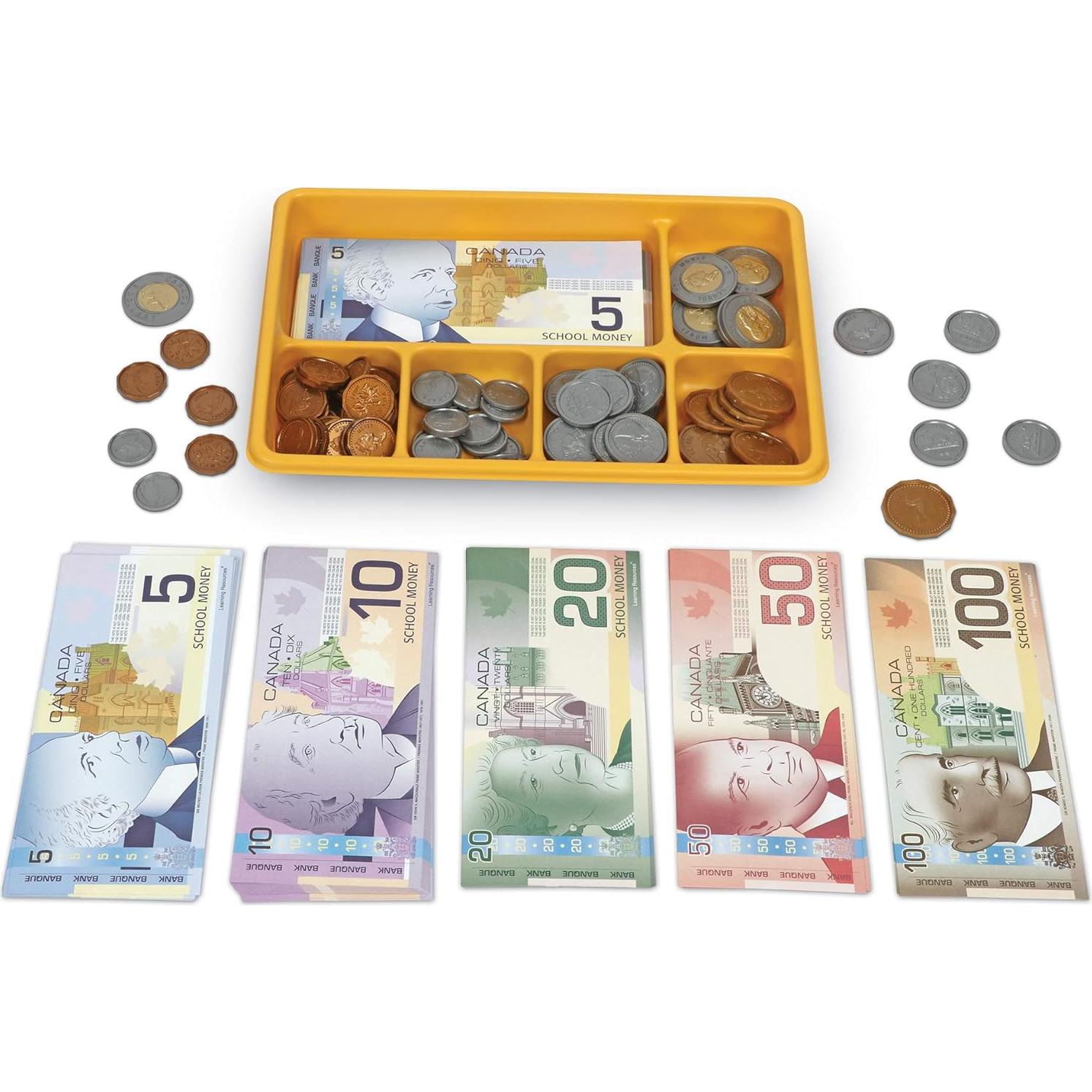 Dinero de Juego Canadiense Recursos de Aprendizaje 211 Piezas